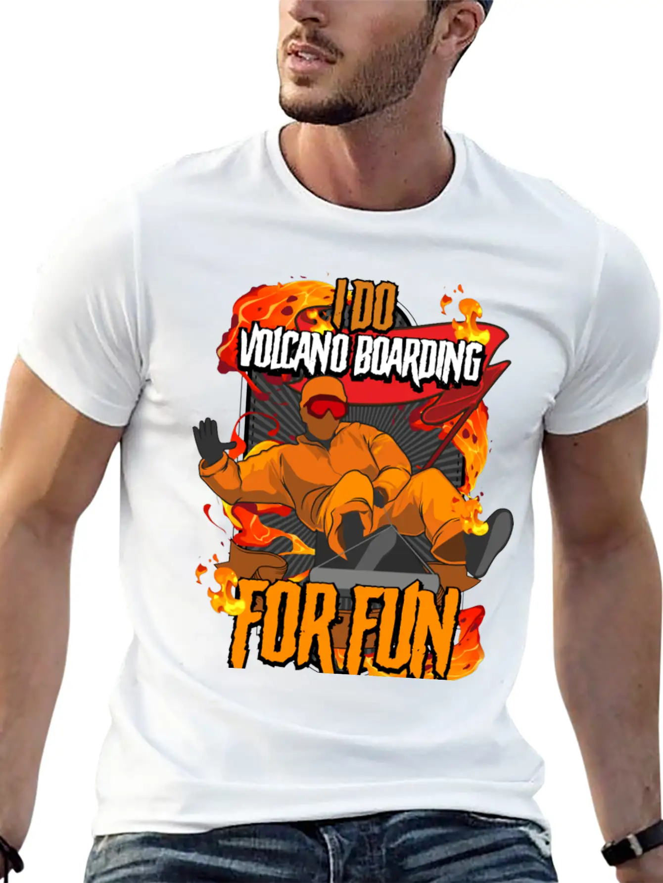 I Do Volcano Boarding For Fun Volcano Surfing Stylish Everyday T-Shirt – Unisex Basic Cotton Tee