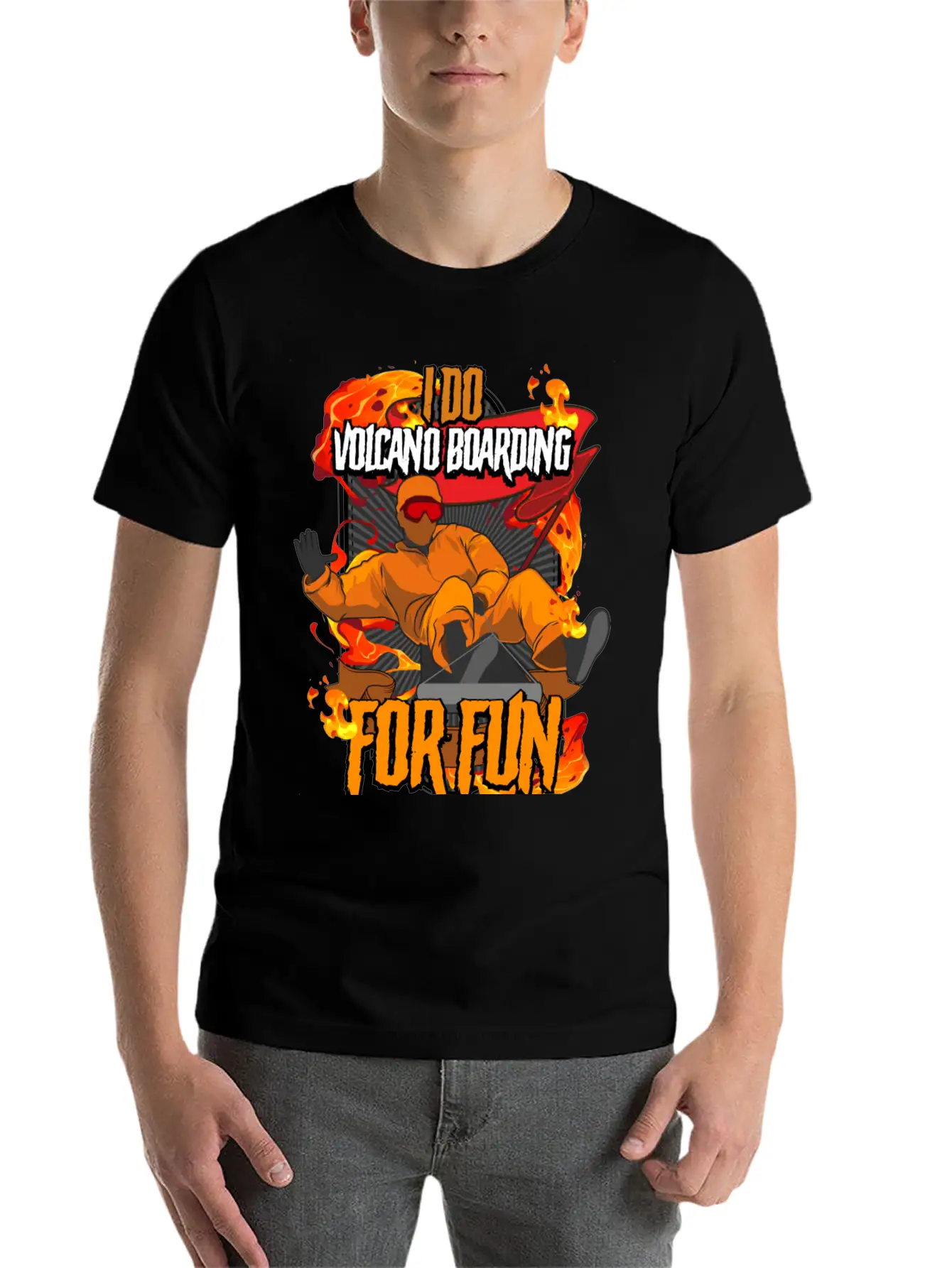 I Do Volcano Boarding For Fun Volcano Surfing Stylish Everyday T-Shirt – Unisex Basic Cotton Tee