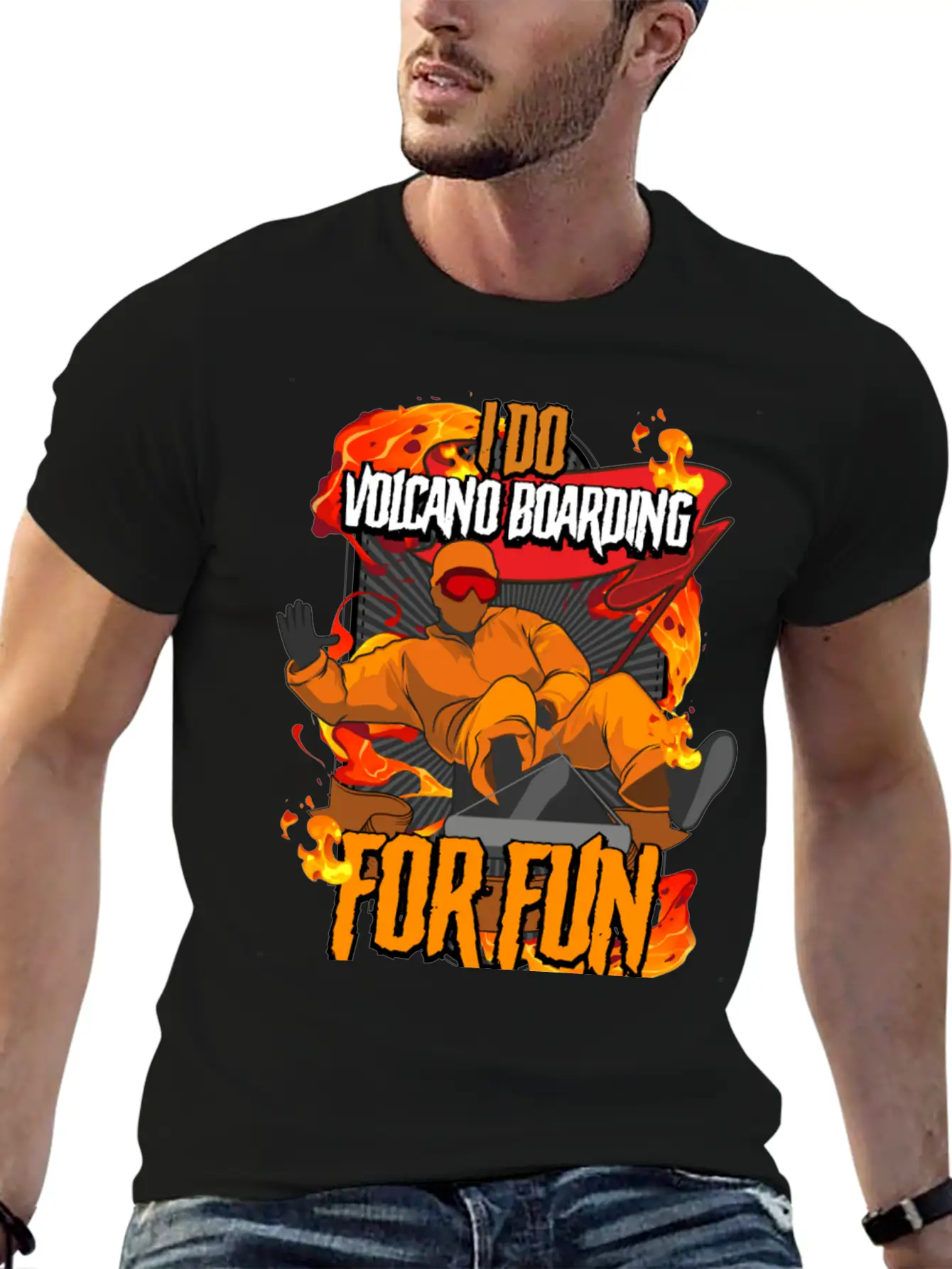 I Do Volcano Boarding For Fun Volcano Surfing Stylish Everyday T-Shirt – Unisex Basic Cotton Tee