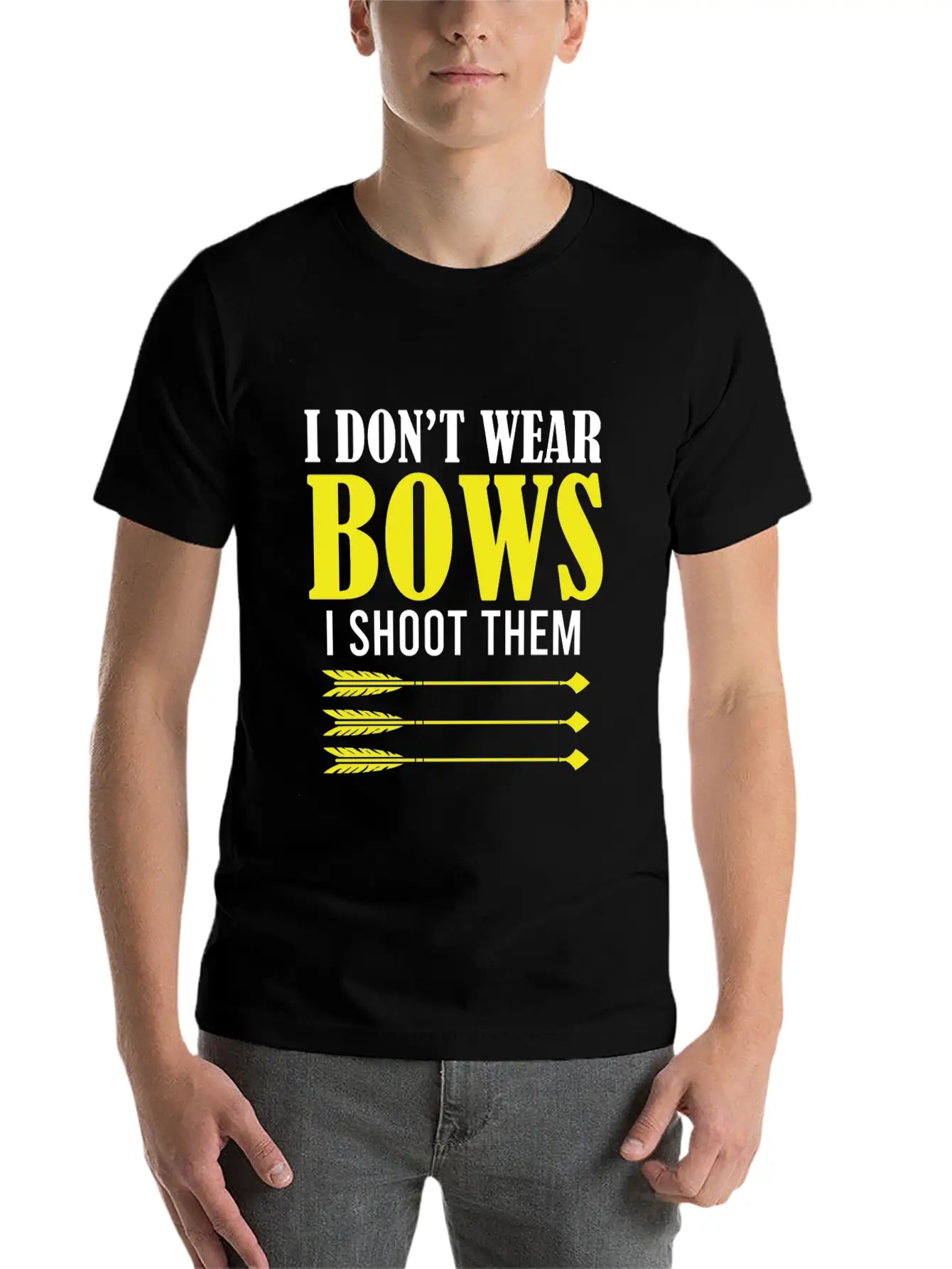 I Don't Wear Bows I Shoot Them Archery Player Hunt Unisex Short Sleeve Soft Cotton T-Shirt – Casual Everyday Wear
