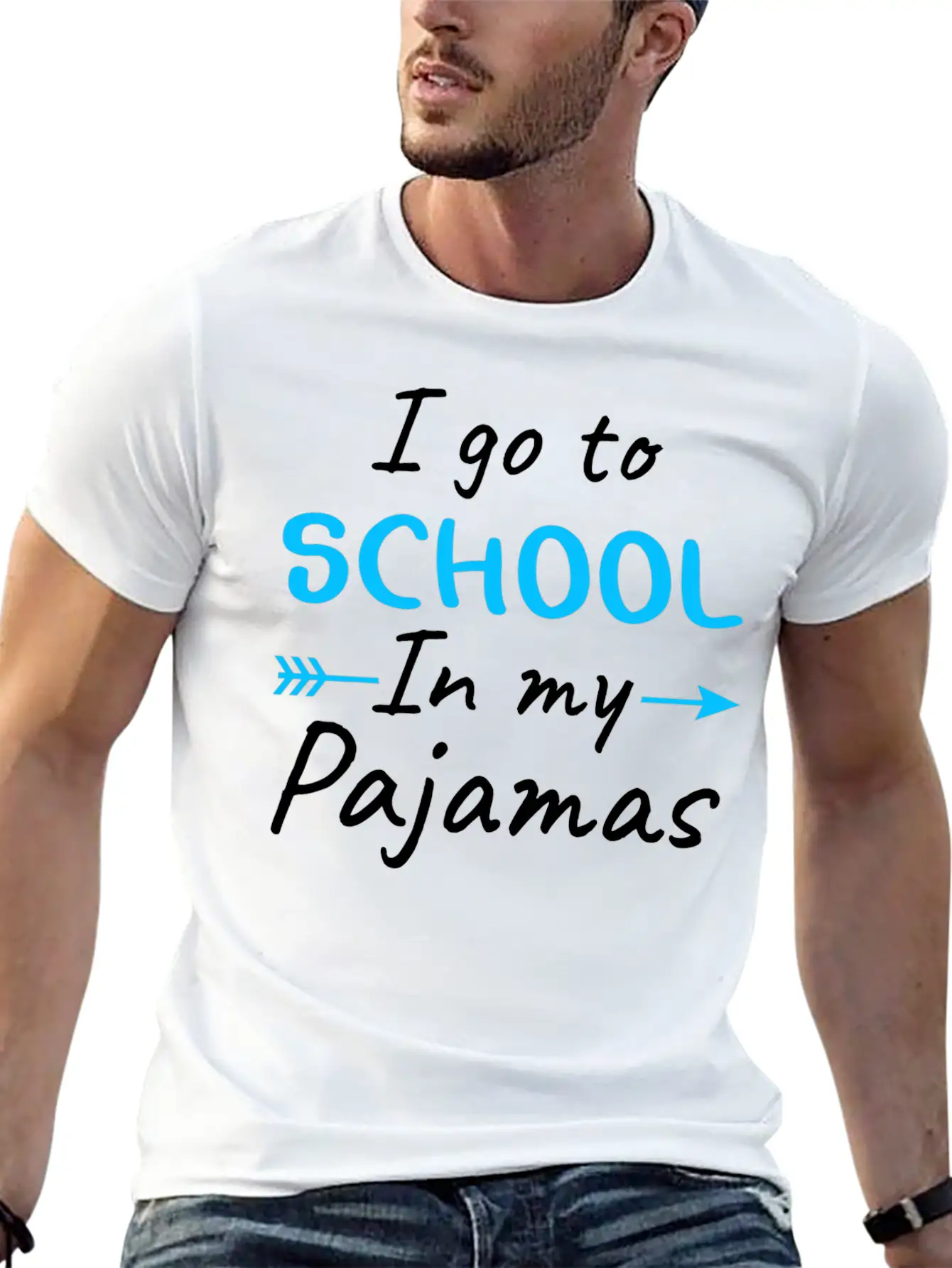 I Go To School In My Pajamas Distance Learning Comfortable Minimalist Graphic Tee – Summer Style Essential