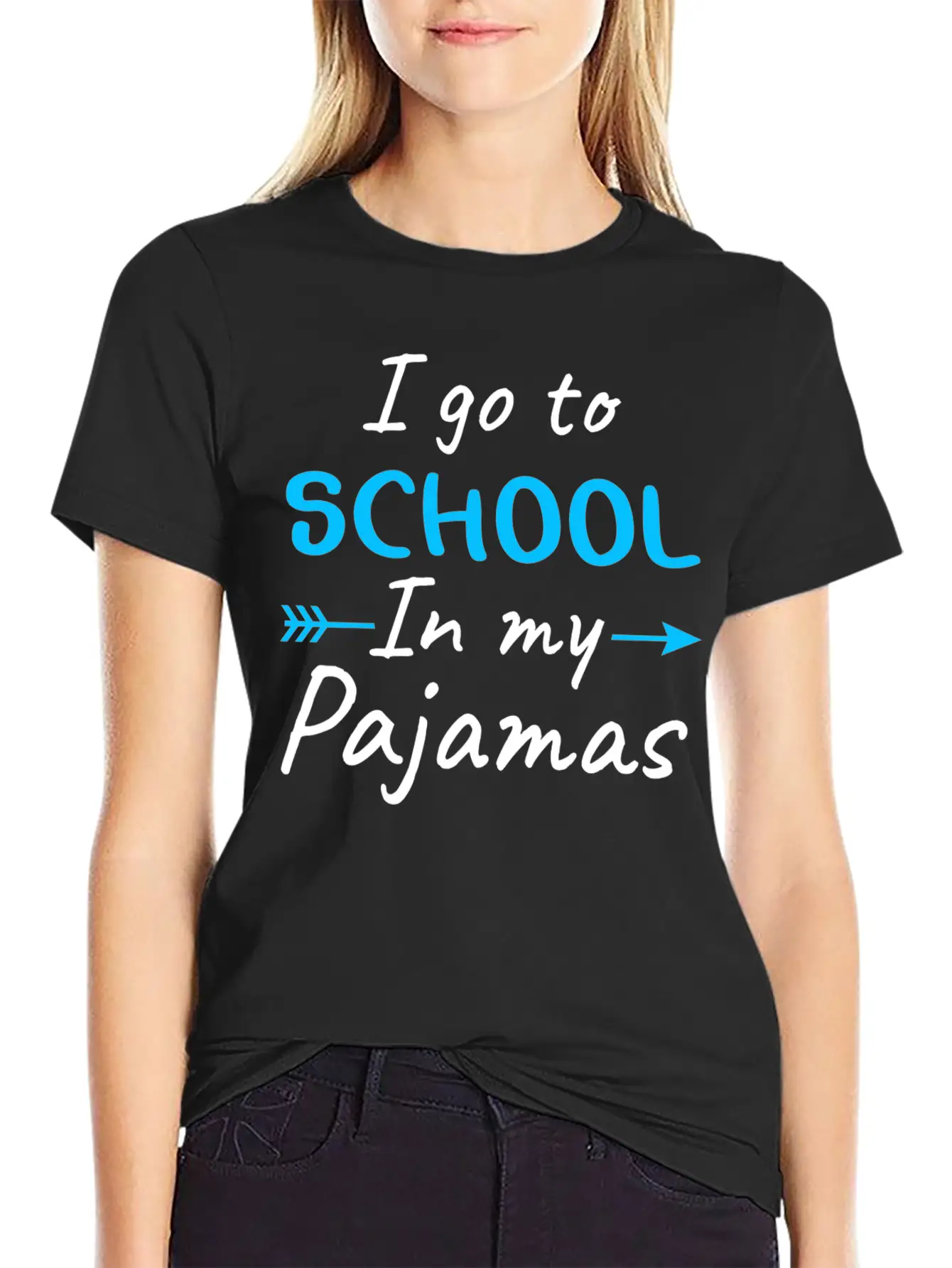 I Go To School In My Pajamas Distance Learning Comfortable Minimalist Graphic Tee – Summer Style Essential