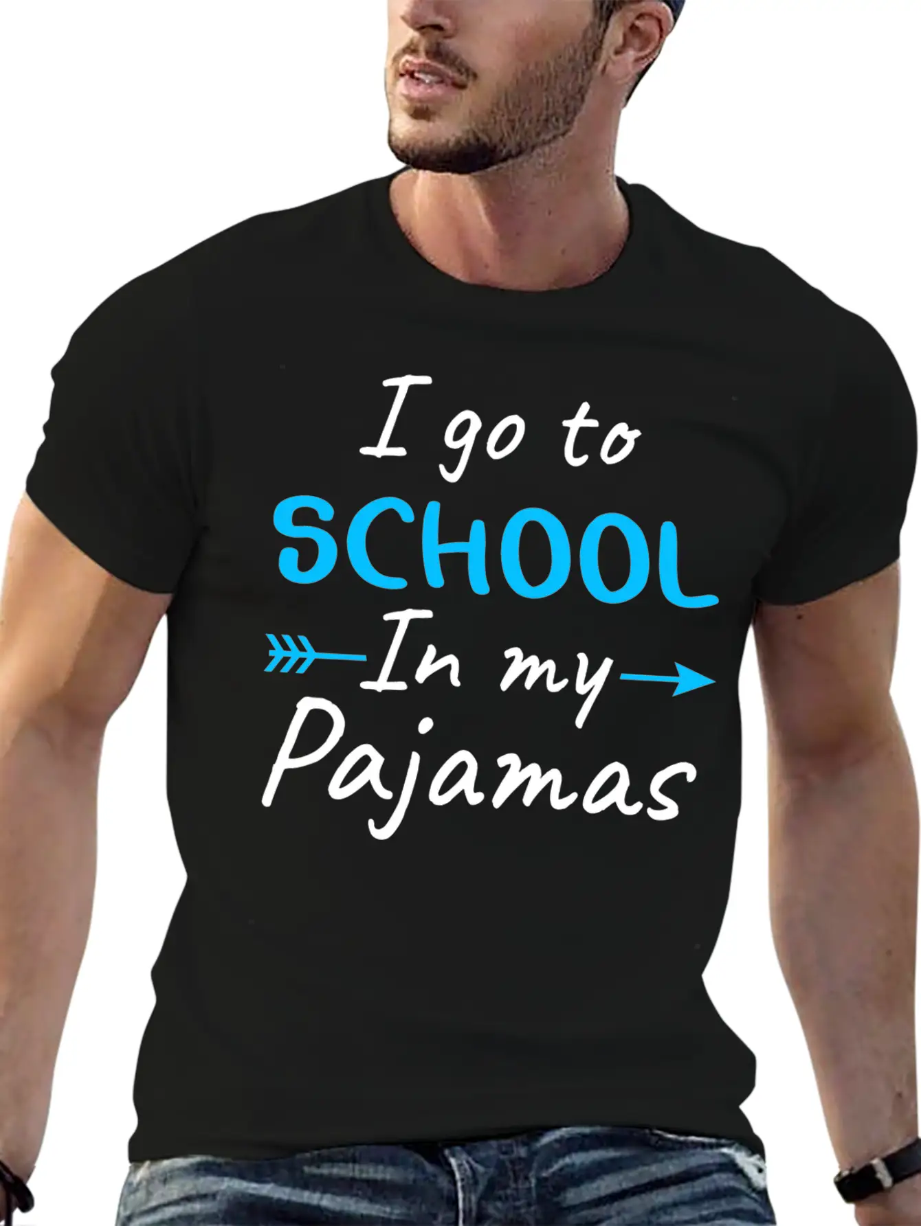 I Go To School In My Pajamas Distance Learning Comfortable Minimalist Graphic Tee – Summer Style Essential