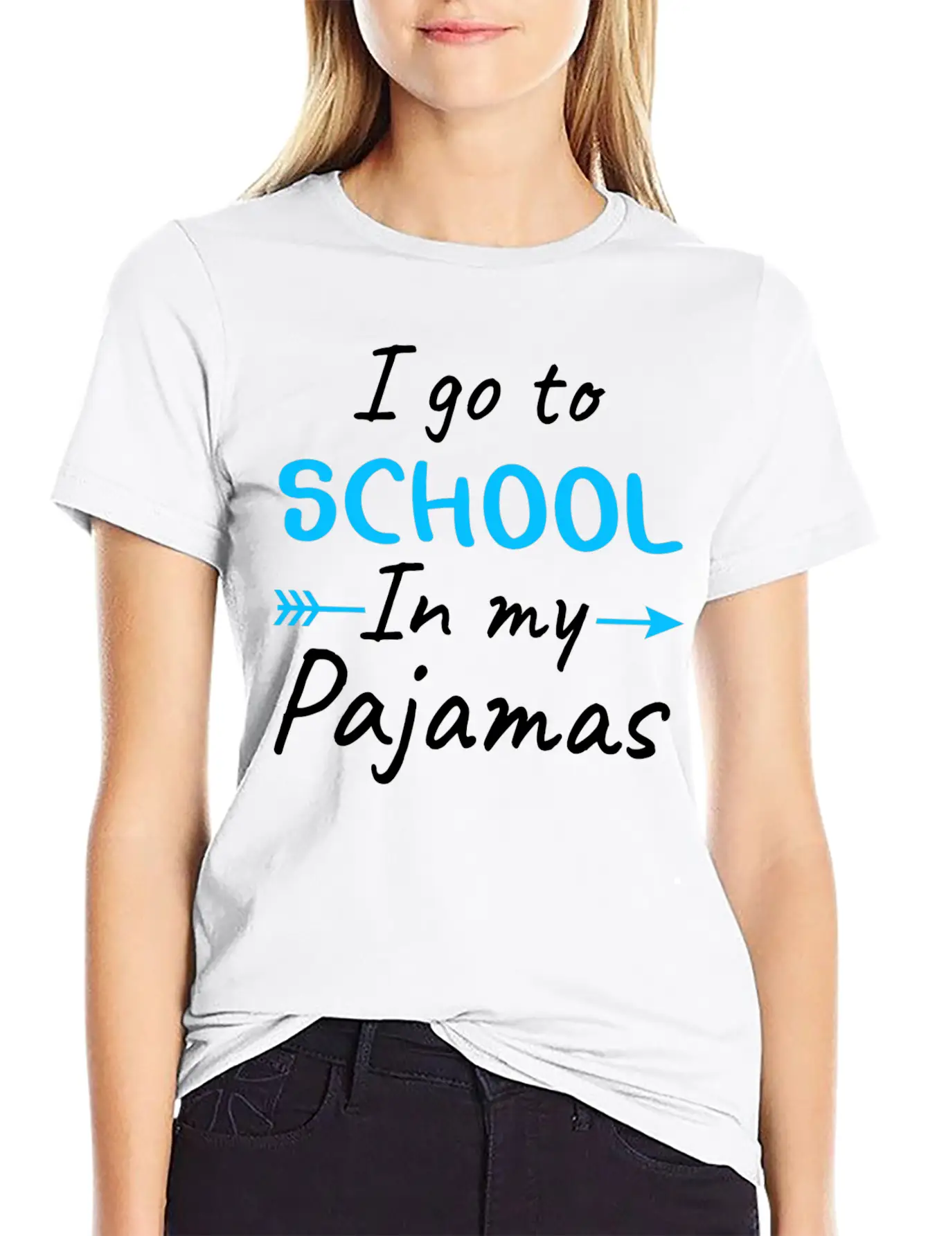 I Go To School In My Pajamas Distance Learning Comfortable Minimalist Graphic Tee – Summer Style Essential