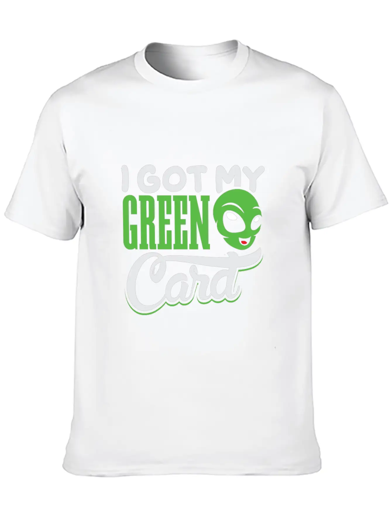 I Got My Green Card Alien Amercia Shirt Design Basic Graphic T-Shirt – Daily Comfort In Soft Cotton