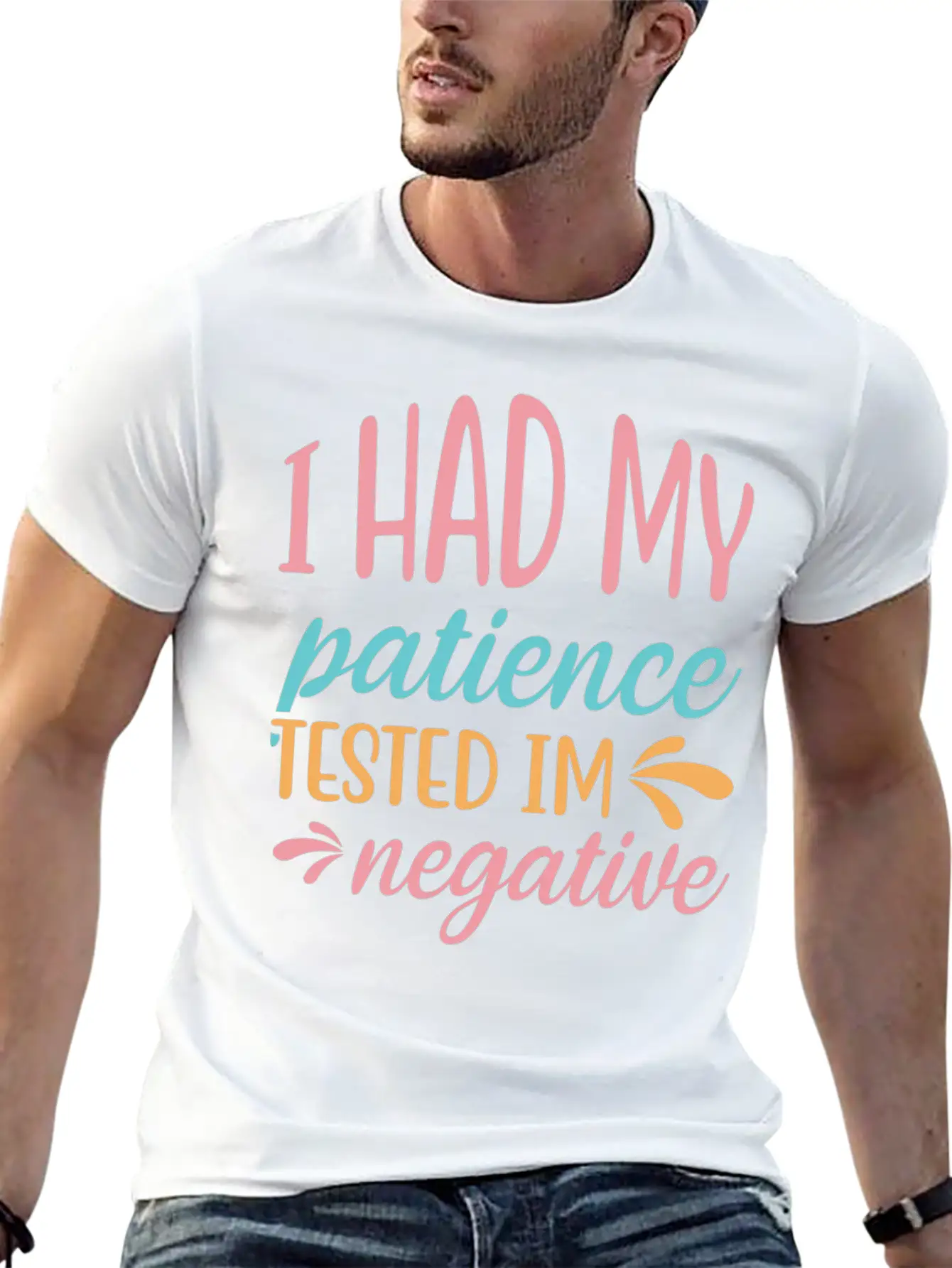 I Had My Patience Tested Im Negative Essential Unisex Summer Tee – Soft Cotton Casual Fit