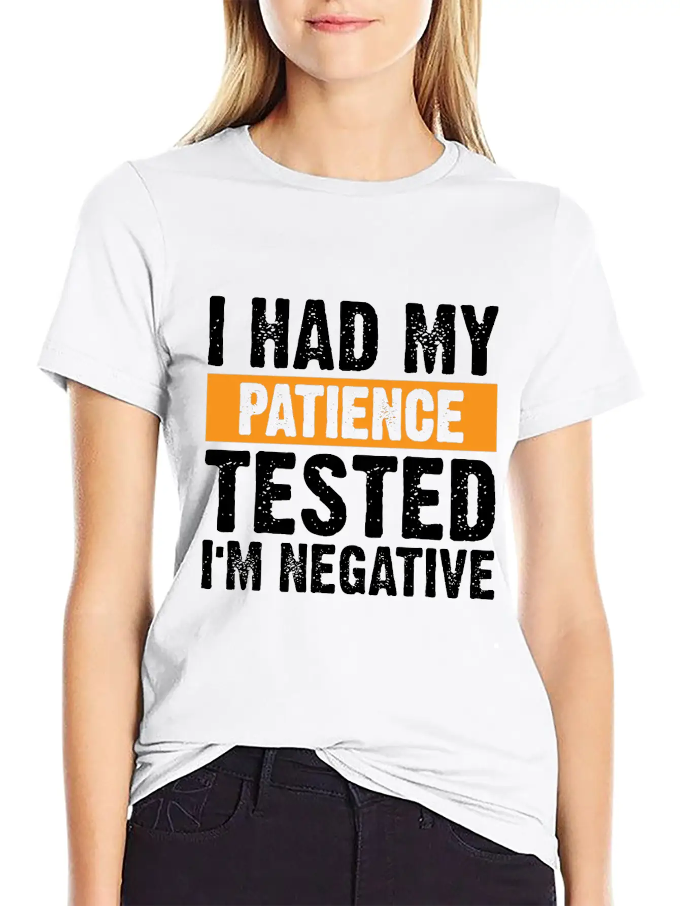 I Had My Patience Tested. I'm Negative Unisex Casual T-Shirt – Clean Design For Daily Comfort