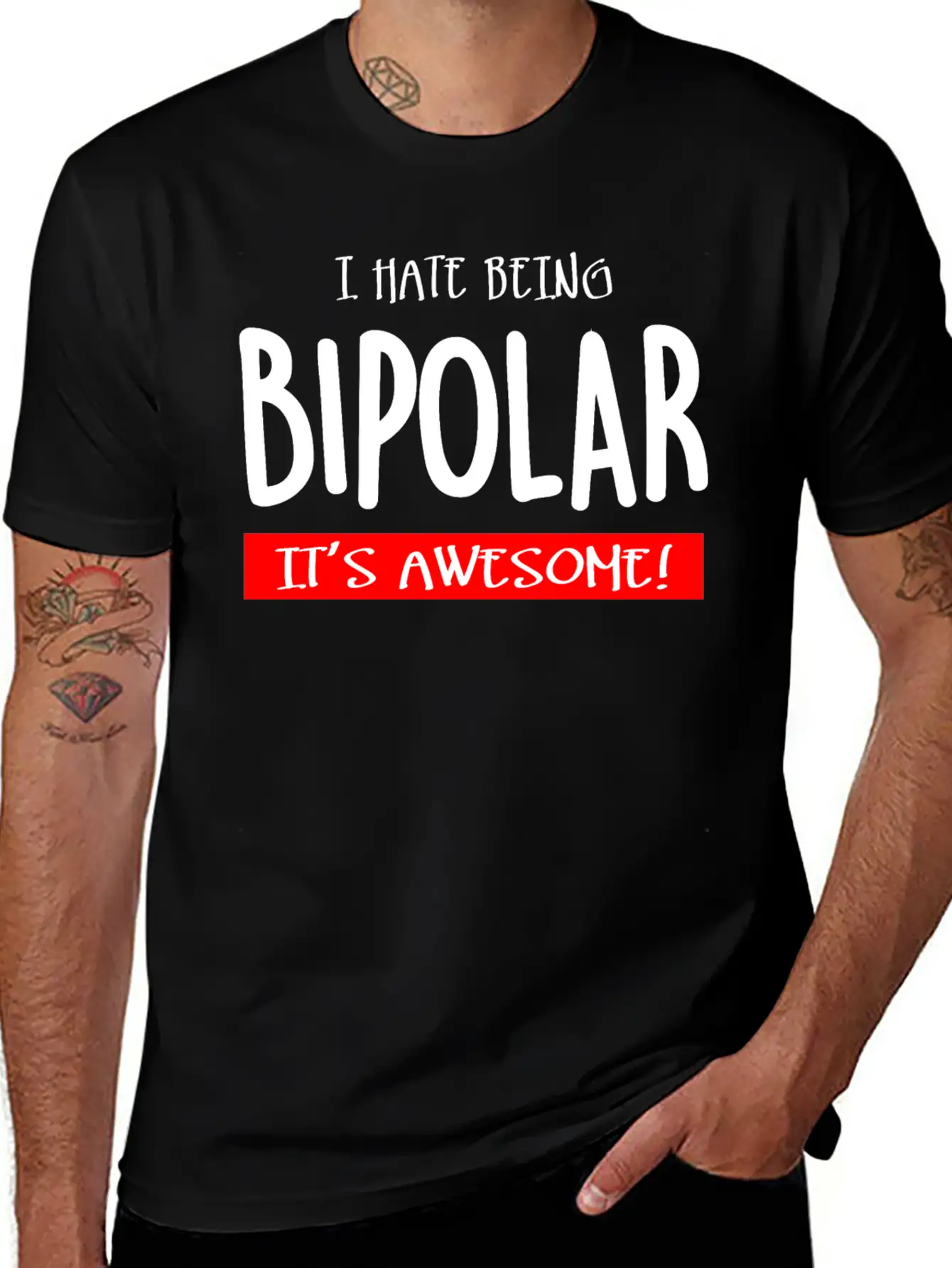 I Hate Being Bipolar V2 (dark) Timeless Short Sleeve Tee – Comfy And Minimalist Design