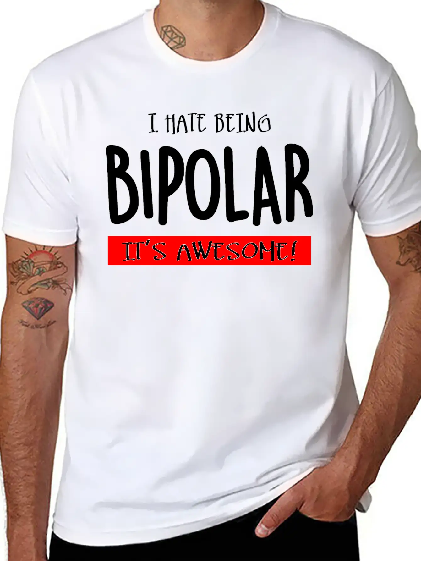 I Hate Being Bipolar V2 (dark) Timeless Short Sleeve Tee – Comfy And Minimalist Design