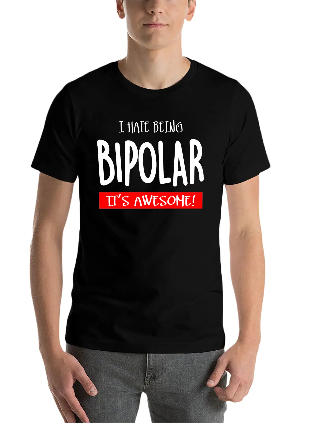 I Hate Being Bipolar V2 (dark) Timeless Short Sleeve Tee – Comfy And Minimalist Design