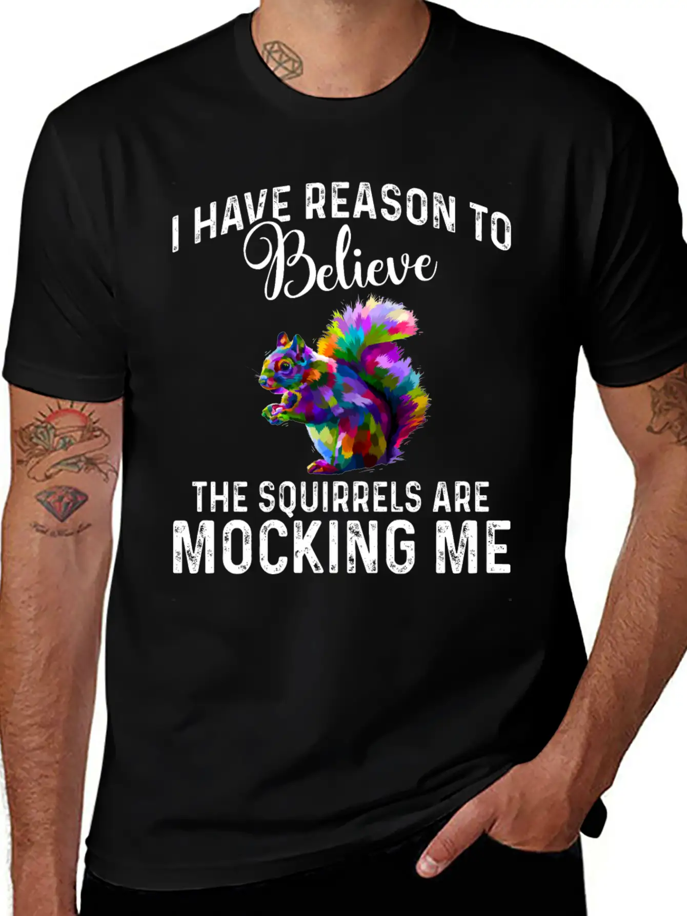 I Have Reason To Believe - Squirrels Mock Comfortable Minimalist Graphic Tee – Summer Style Essential