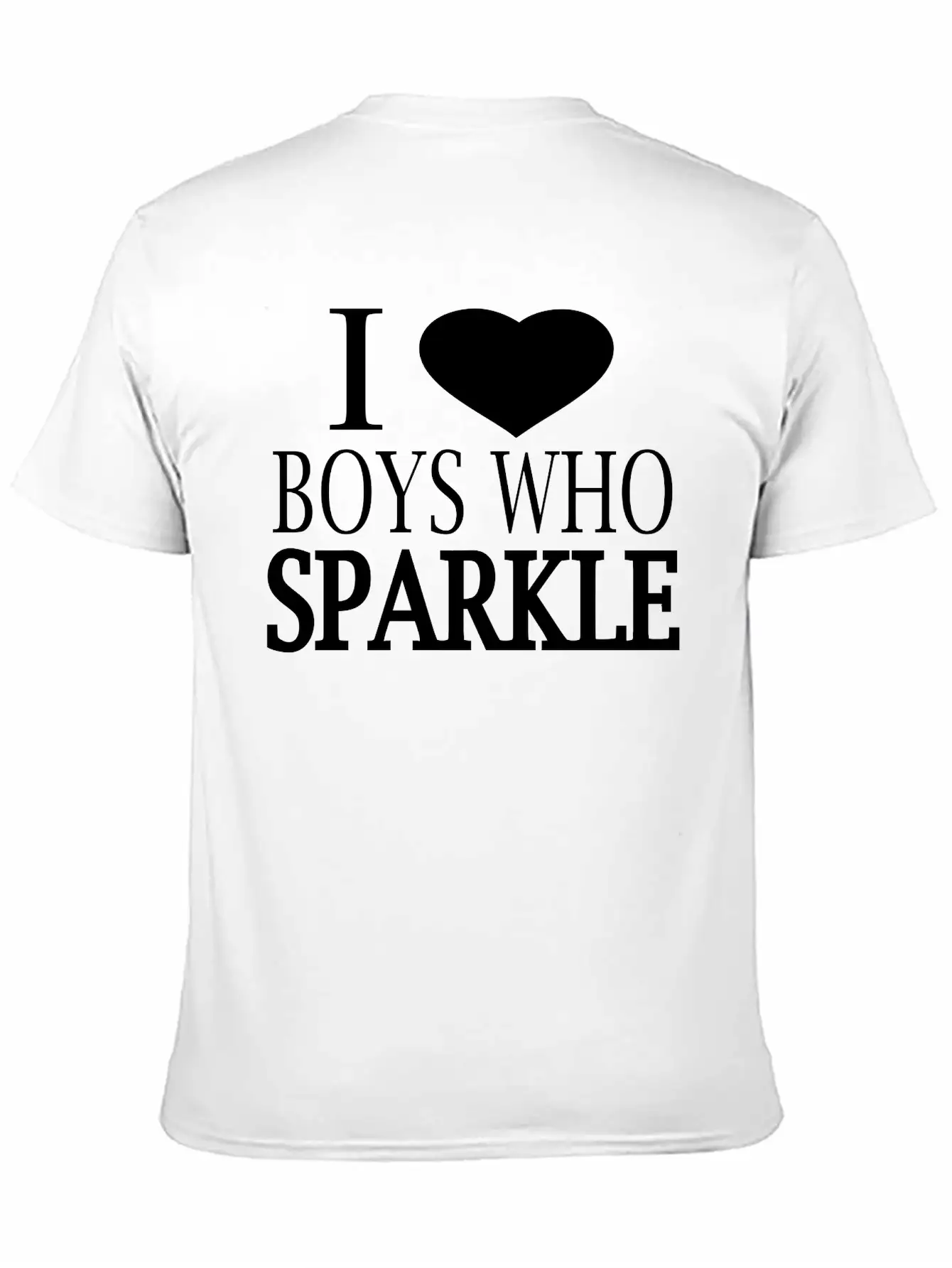 I Heart Boys Who Sparkle Unisex Short Sleeve Soft Cotton T-Shirt – Casual Everyday Wear