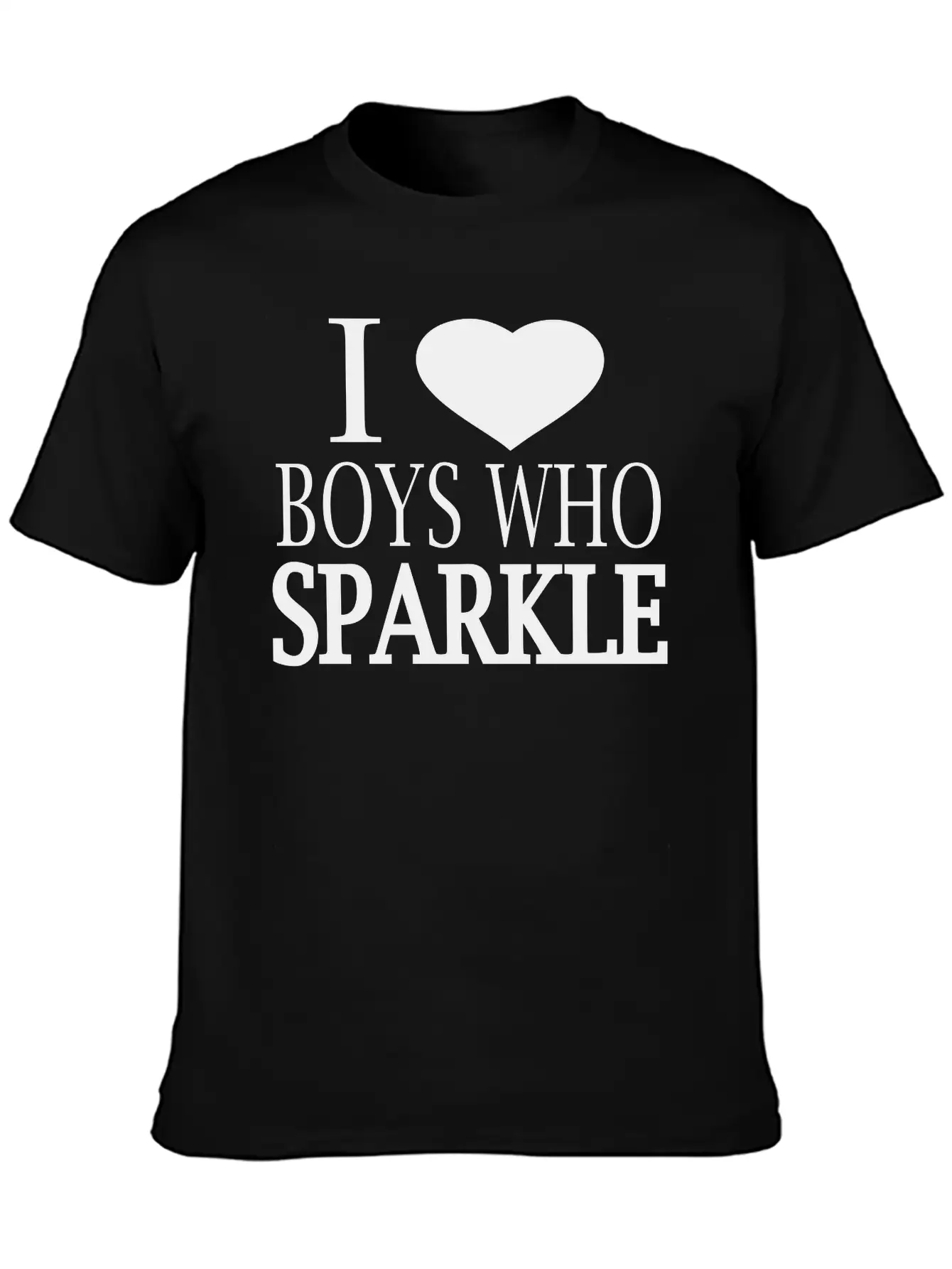 I Heart Boys Who Sparkle Unisex Short Sleeve Soft Cotton T-Shirt – Casual Everyday Wear