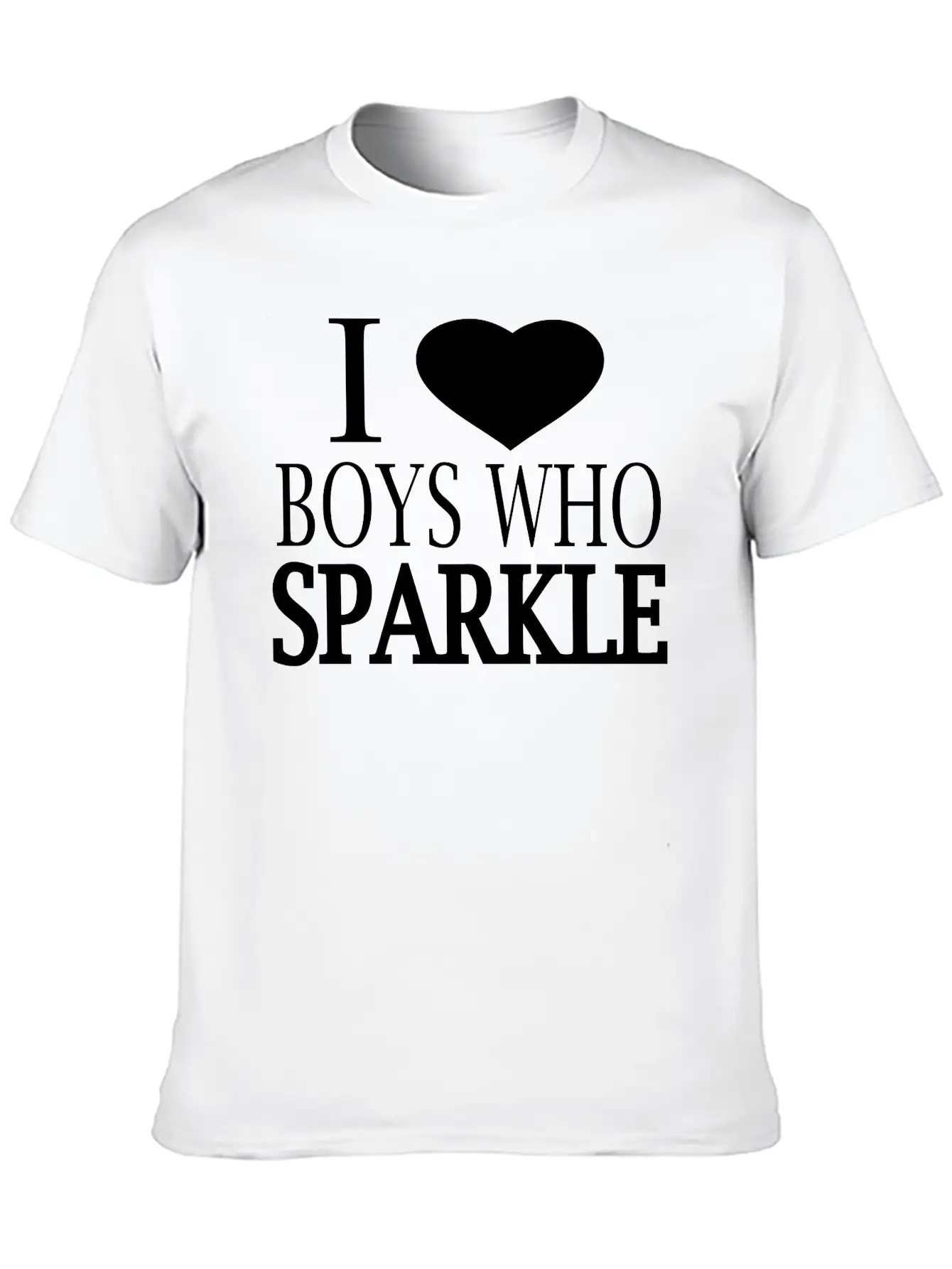 I Heart Boys Who Sparkle Unisex Short Sleeve Soft Cotton T-Shirt – Casual Everyday Wear