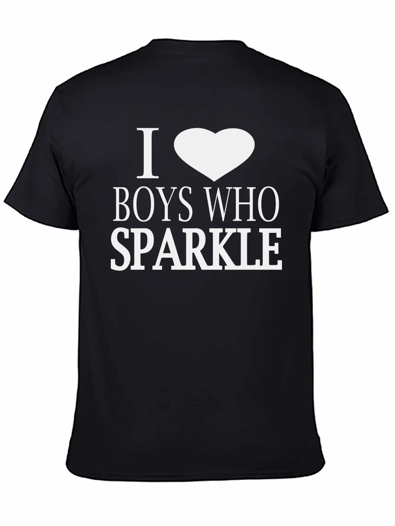 I Heart Boys Who Sparkle Unisex Short Sleeve Soft Cotton T-Shirt – Casual Everyday Wear