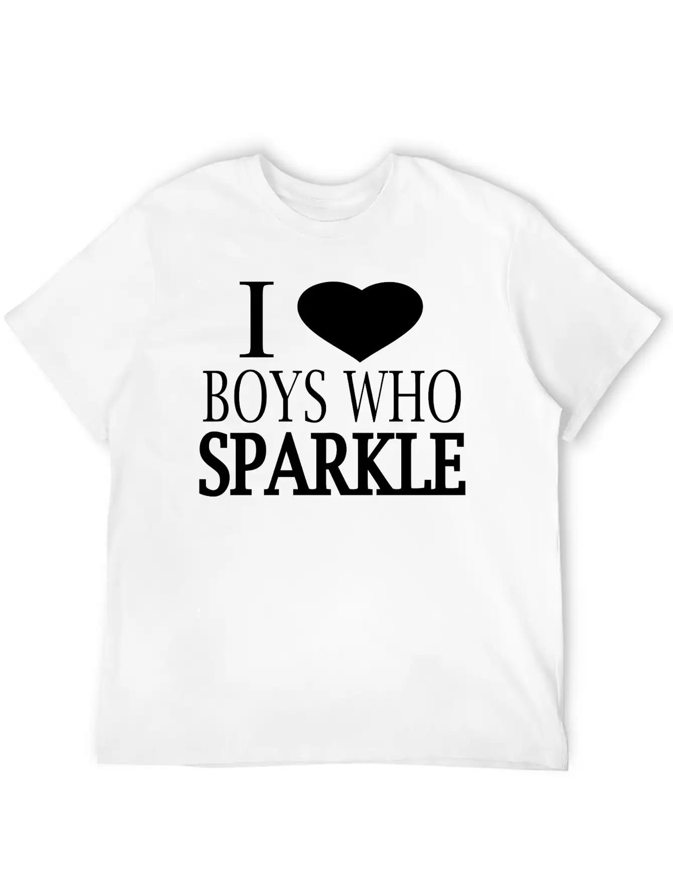 I Heart Boys Who Sparkle Unisex Short Sleeve Soft Cotton T-Shirt – Casual Everyday Wear