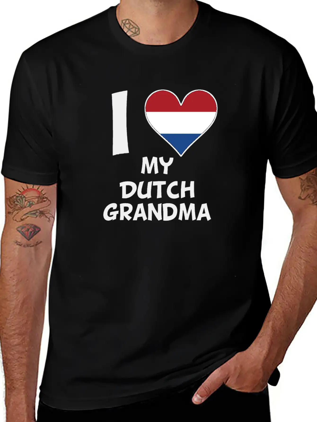 I Heart My Dutch Grandma Comfortable Minimalist Graphic Tee – Summer Style Essential