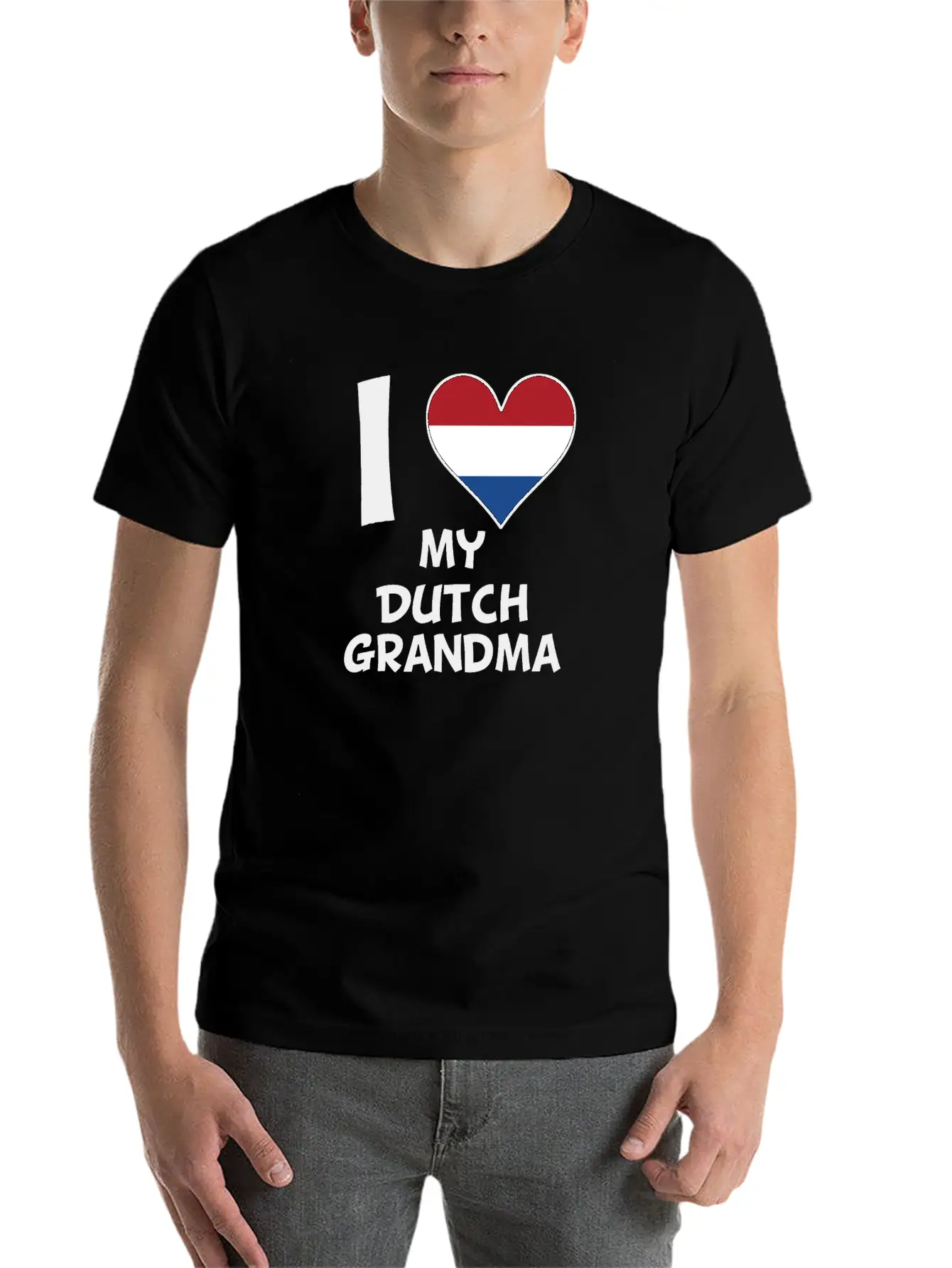 I Heart My Dutch Grandma Comfortable Minimalist Graphic Tee – Summer Style Essential