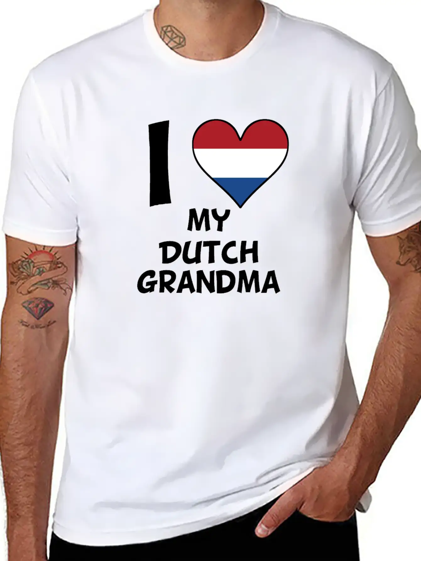 I Heart My Dutch Grandma Comfortable Minimalist Graphic Tee – Summer Style Essential