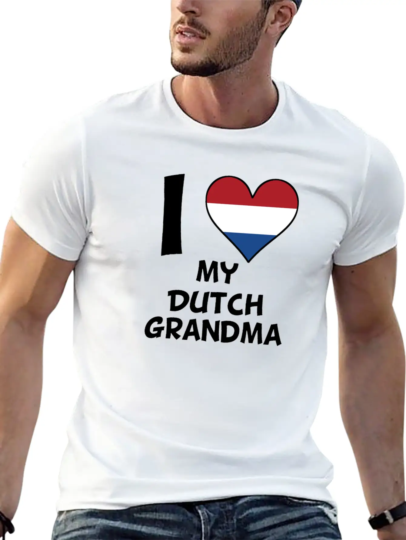 I Heart My Dutch Grandma Comfortable Minimalist Graphic Tee – Summer Style Essential