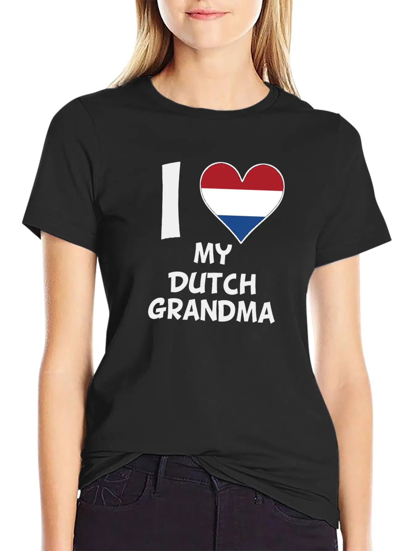 I Heart My Dutch Grandma Comfortable Minimalist Graphic Tee – Summer Style Essential