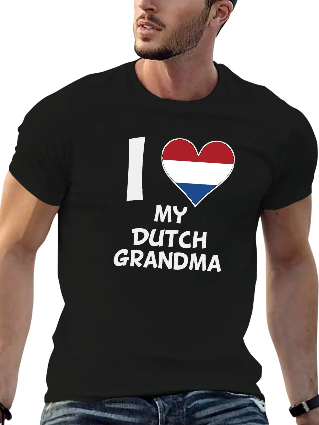 I Heart My Dutch Grandma Comfortable Minimalist Graphic Tee – Summer Style Essential