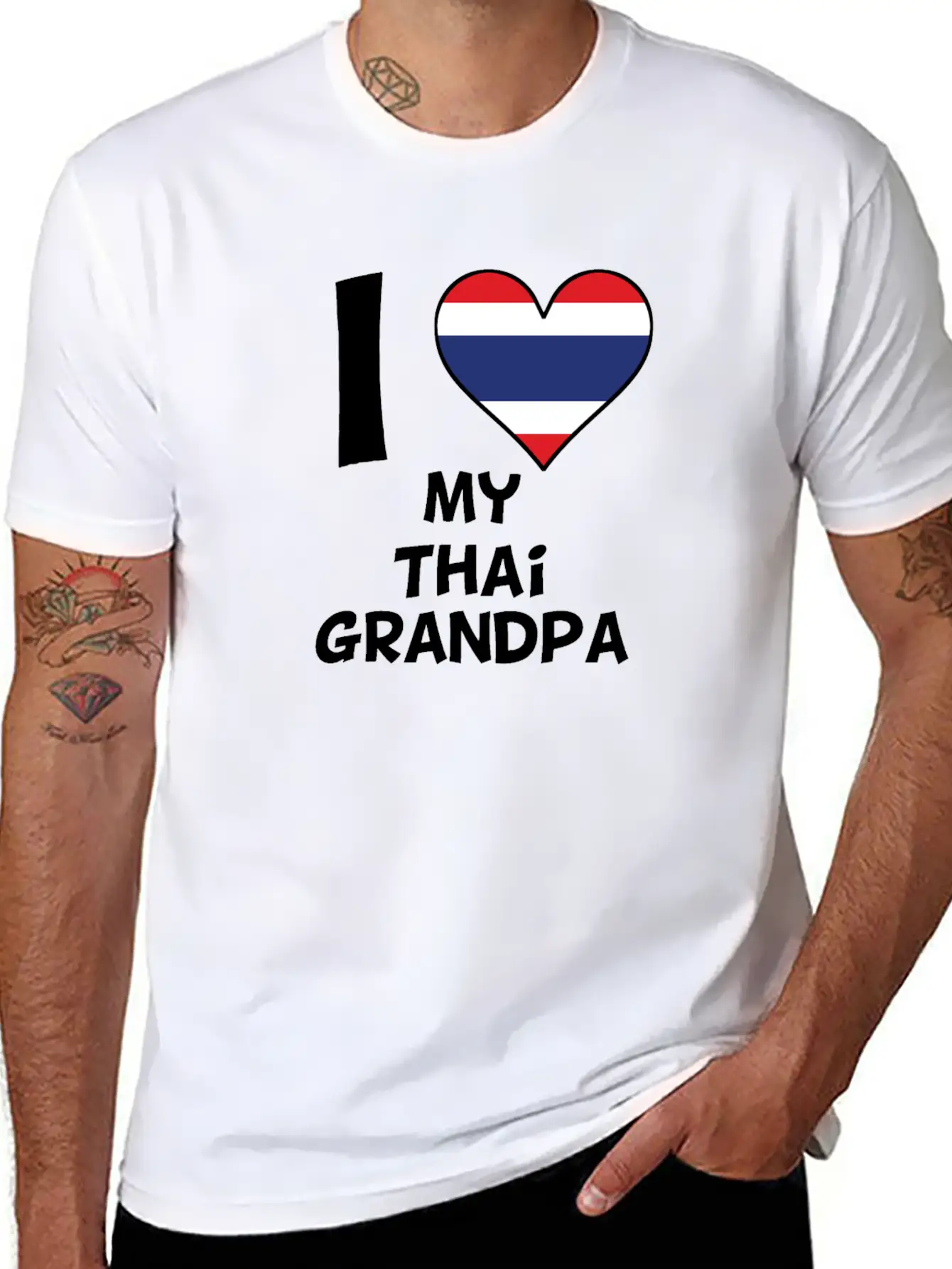 I Heart My Thai Grandpa Timeless Short Sleeve Tee – Comfy And Minimalist Design
