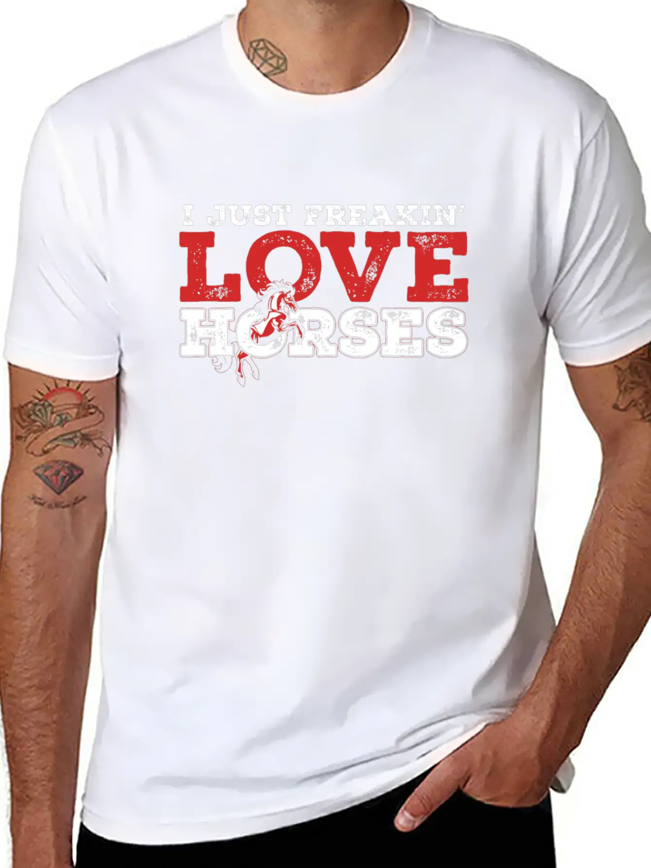 I Just Freaking Love Horses For Horse Lover Essential Unisex Summer Tee – Soft Cotton Casual Fit