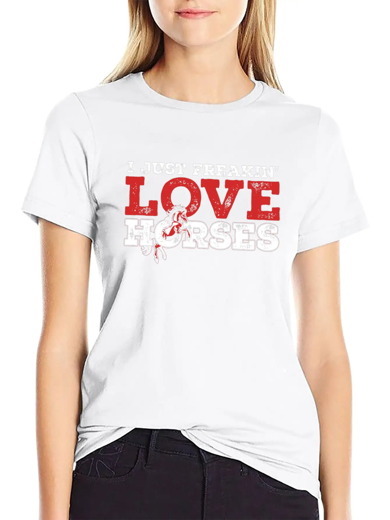 I Just Freaking Love Horses For Horse Lover Essential Unisex Summer Tee – Soft Cotton Casual Fit