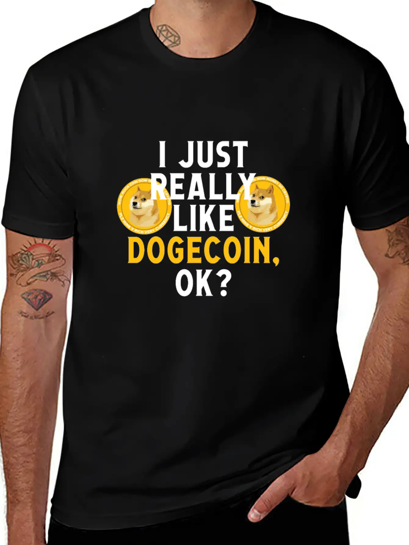 I Just Really Like Dogecoin OK Funny Blockchain Essential Unisex Summer Tee – Soft Cotton Casual Fit