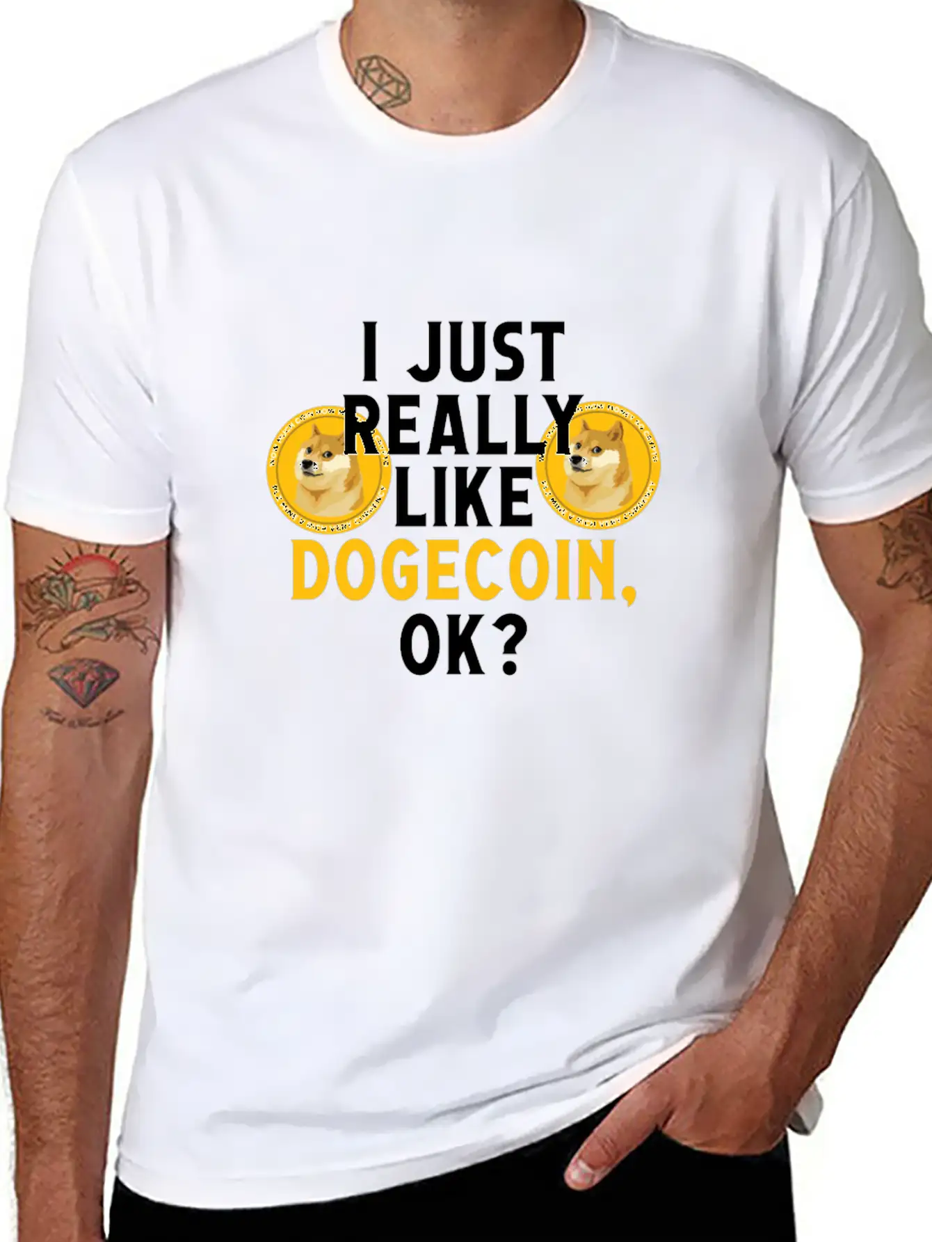 I Just Really Like Dogecoin OK Funny Blockchain Essential Unisex Summer Tee – Soft Cotton Casual Fit