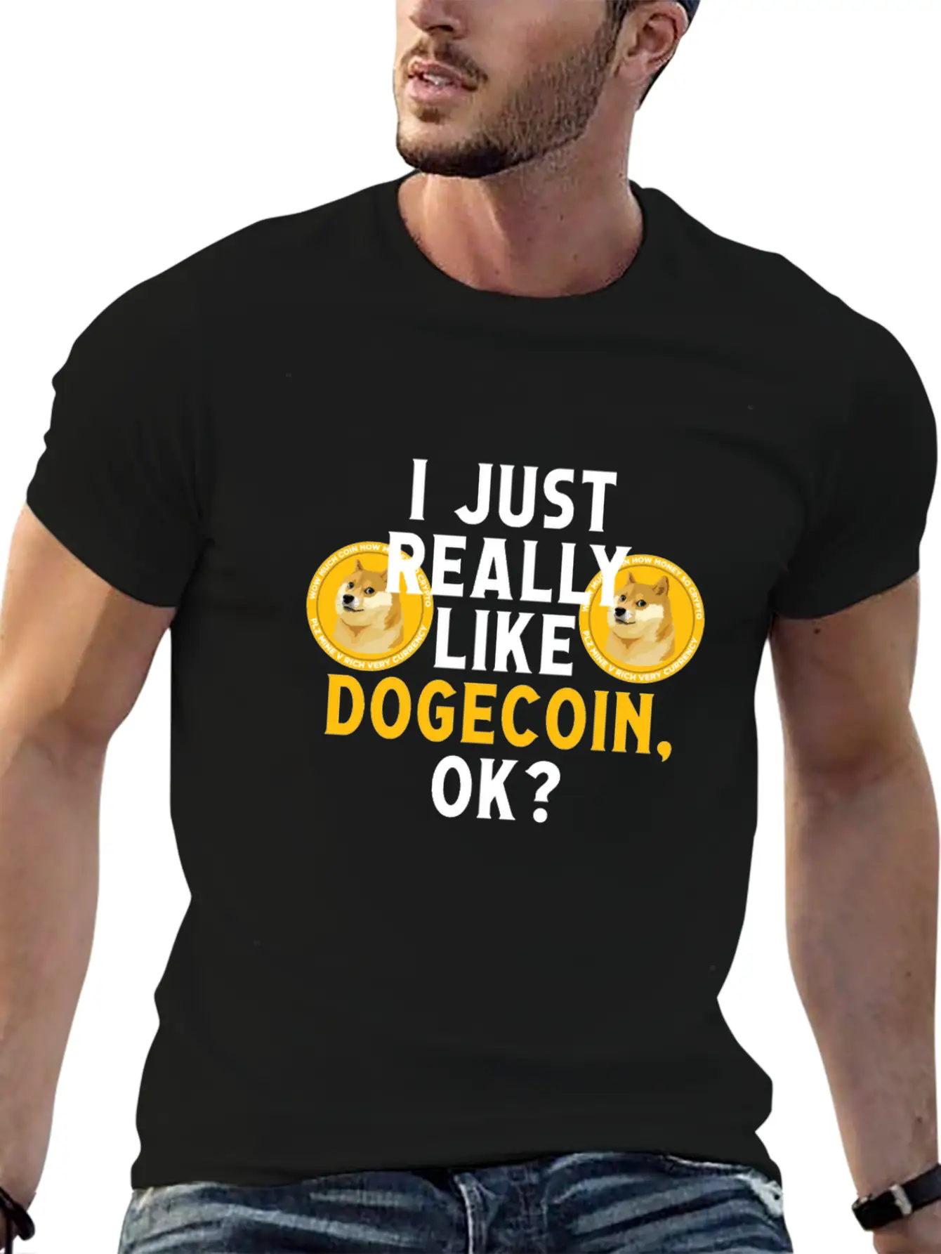 I Just Really Like Dogecoin OK Funny Blockchain Essential Unisex Summer Tee – Soft Cotton Casual Fit