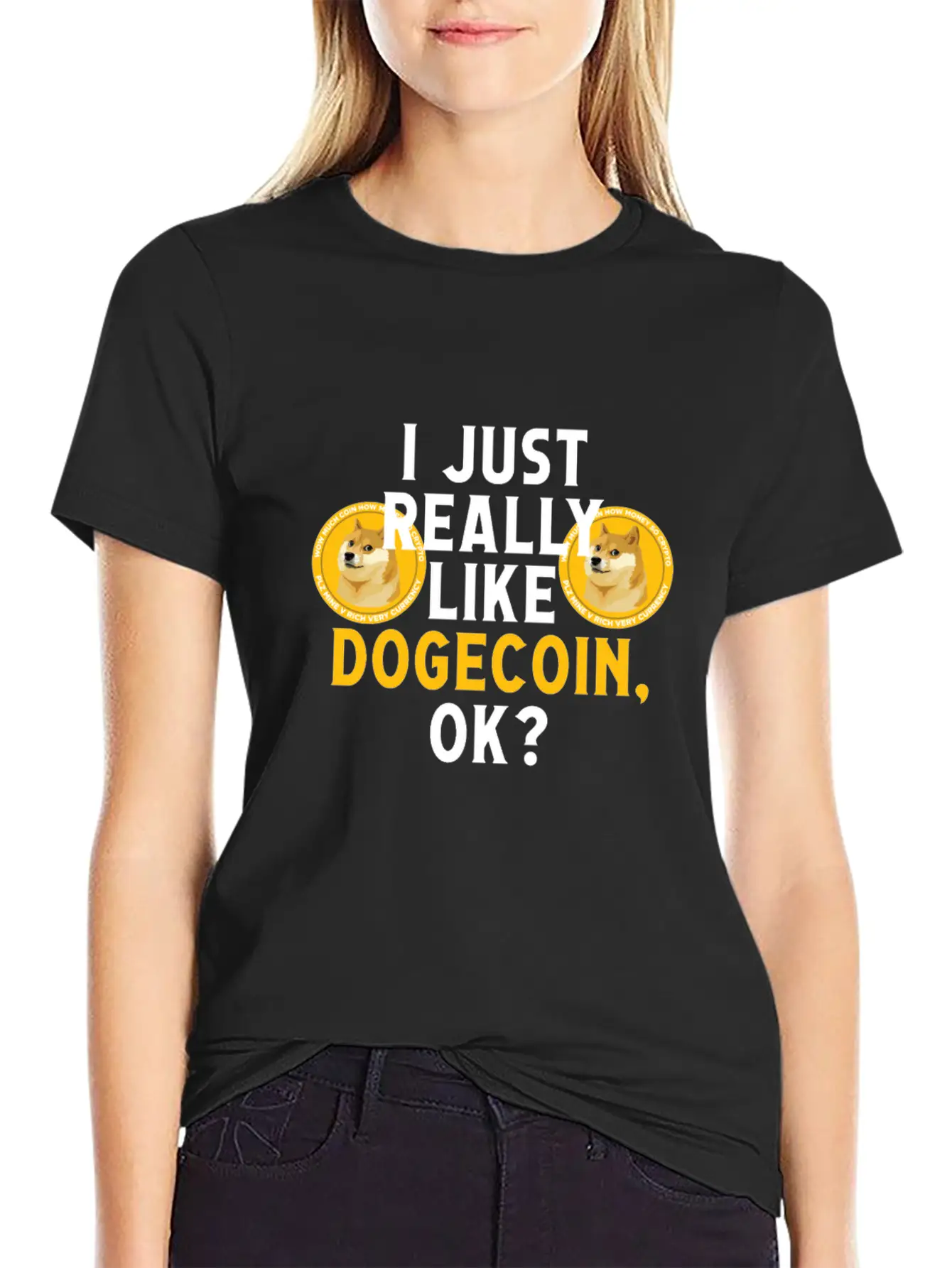 I Just Really Like Dogecoin OK Funny Blockchain Essential Unisex Summer Tee – Soft Cotton Casual Fit