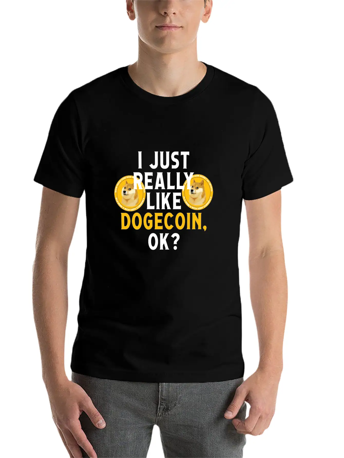 I Just Really Like Dogecoin OK Funny Blockchain Essential Unisex Summer Tee – Soft Cotton Casual Fit