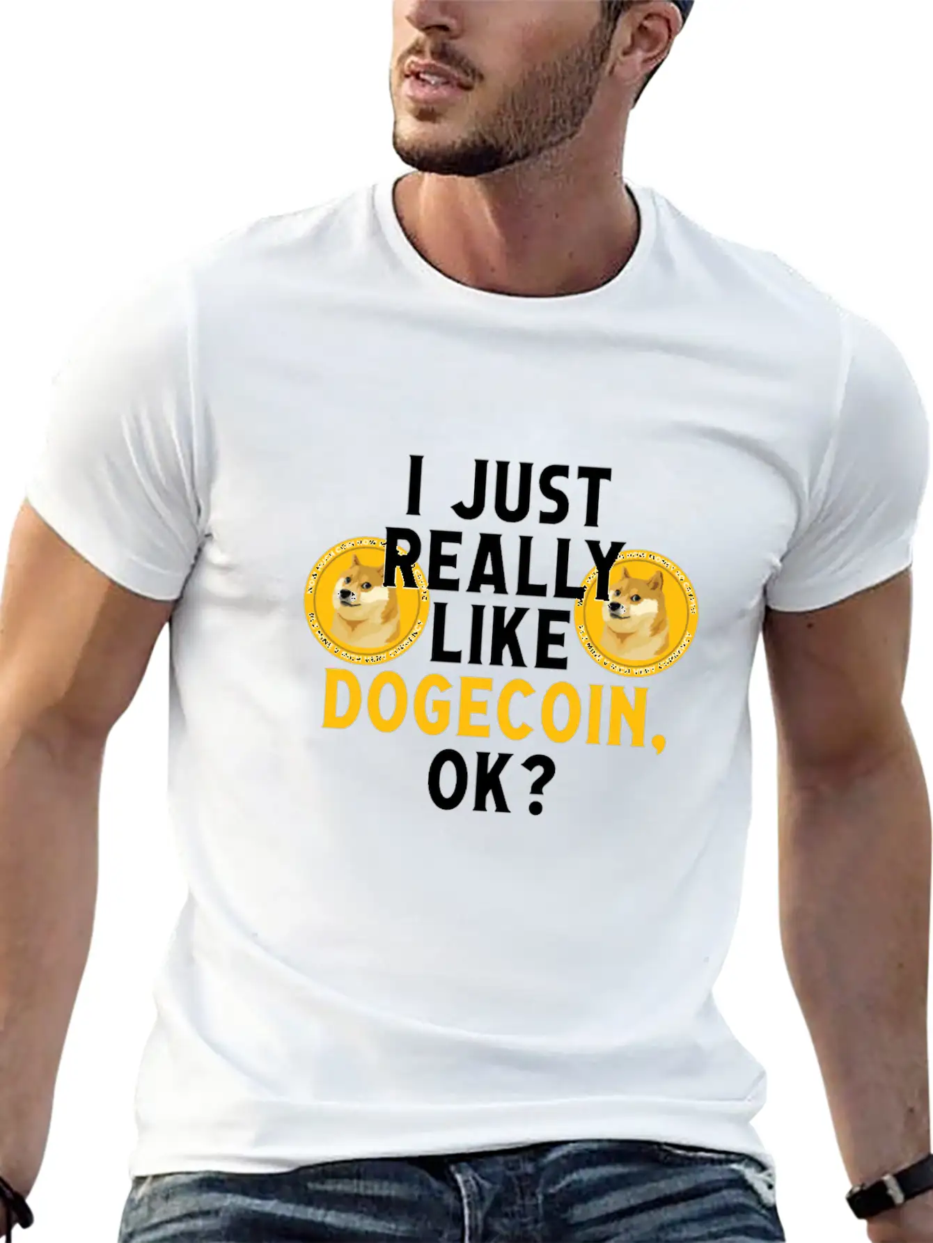 I Just Really Like Dogecoin OK Funny Blockchain Essential Unisex Summer Tee – Soft Cotton Casual Fit