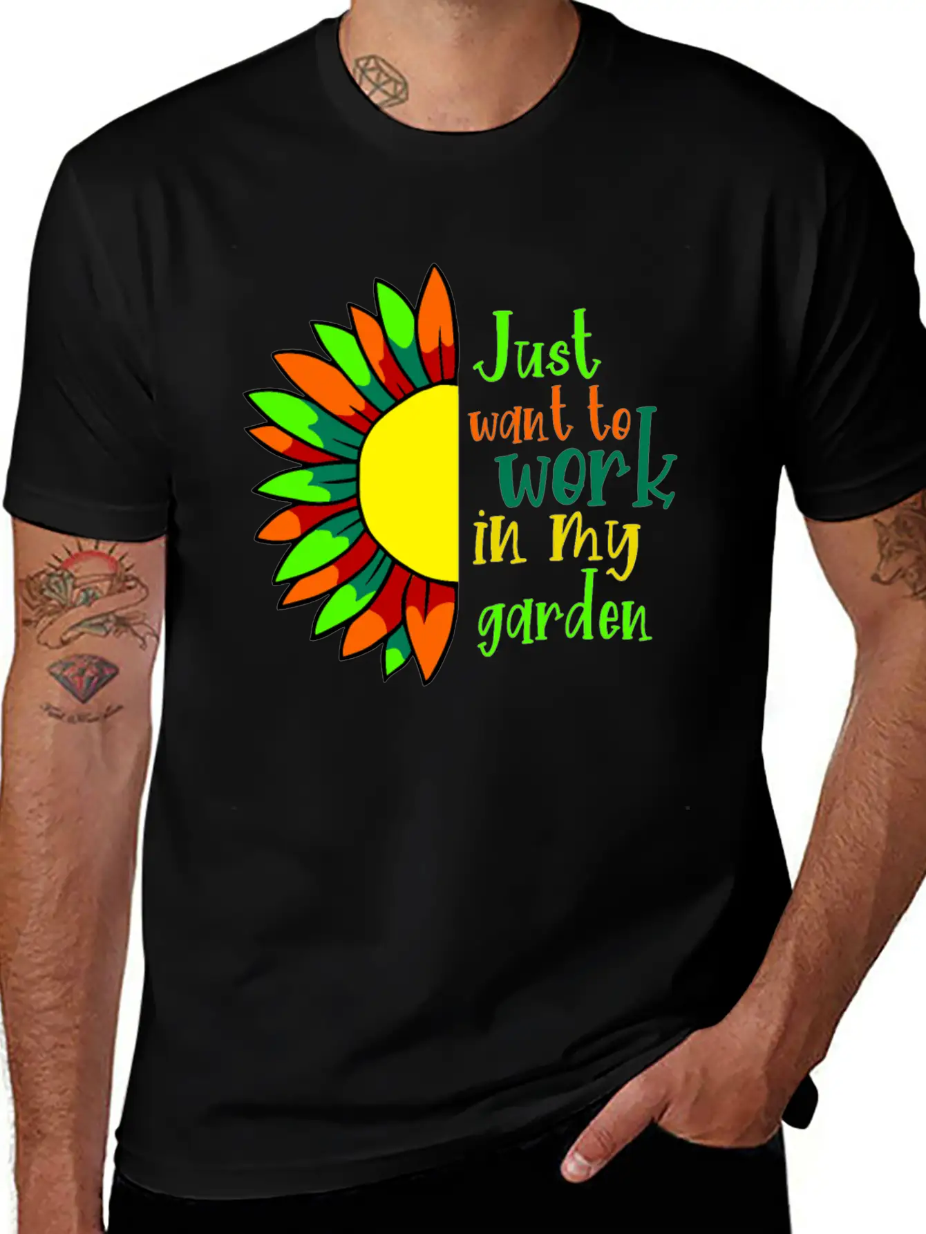 I Just Want Work In My Garden - For Gardeners 2 Unisex Short Sleeve Soft Cotton T-Shirt – Casual Everyday Wear