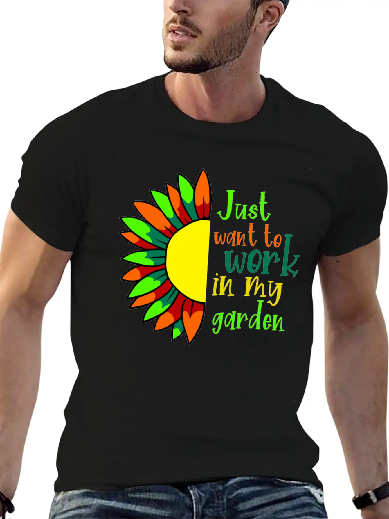 I Just Want Work In My Garden - For Gardeners 2 Unisex Short Sleeve Soft Cotton T-Shirt – Casual Everyday Wear