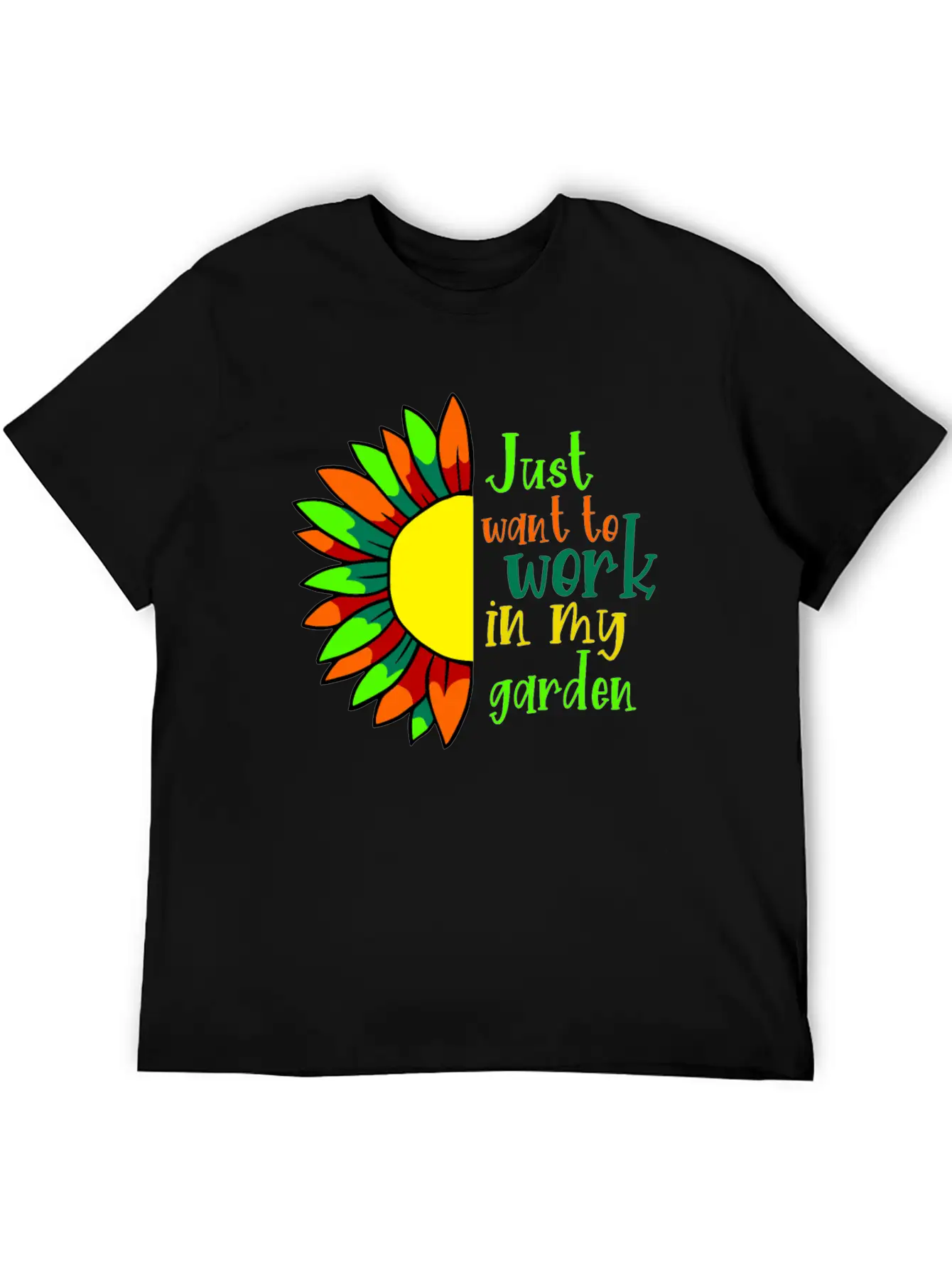 I Just Want Work In My Garden - For Gardeners 2 Unisex Short Sleeve Soft Cotton T-Shirt – Casual Everyday Wear