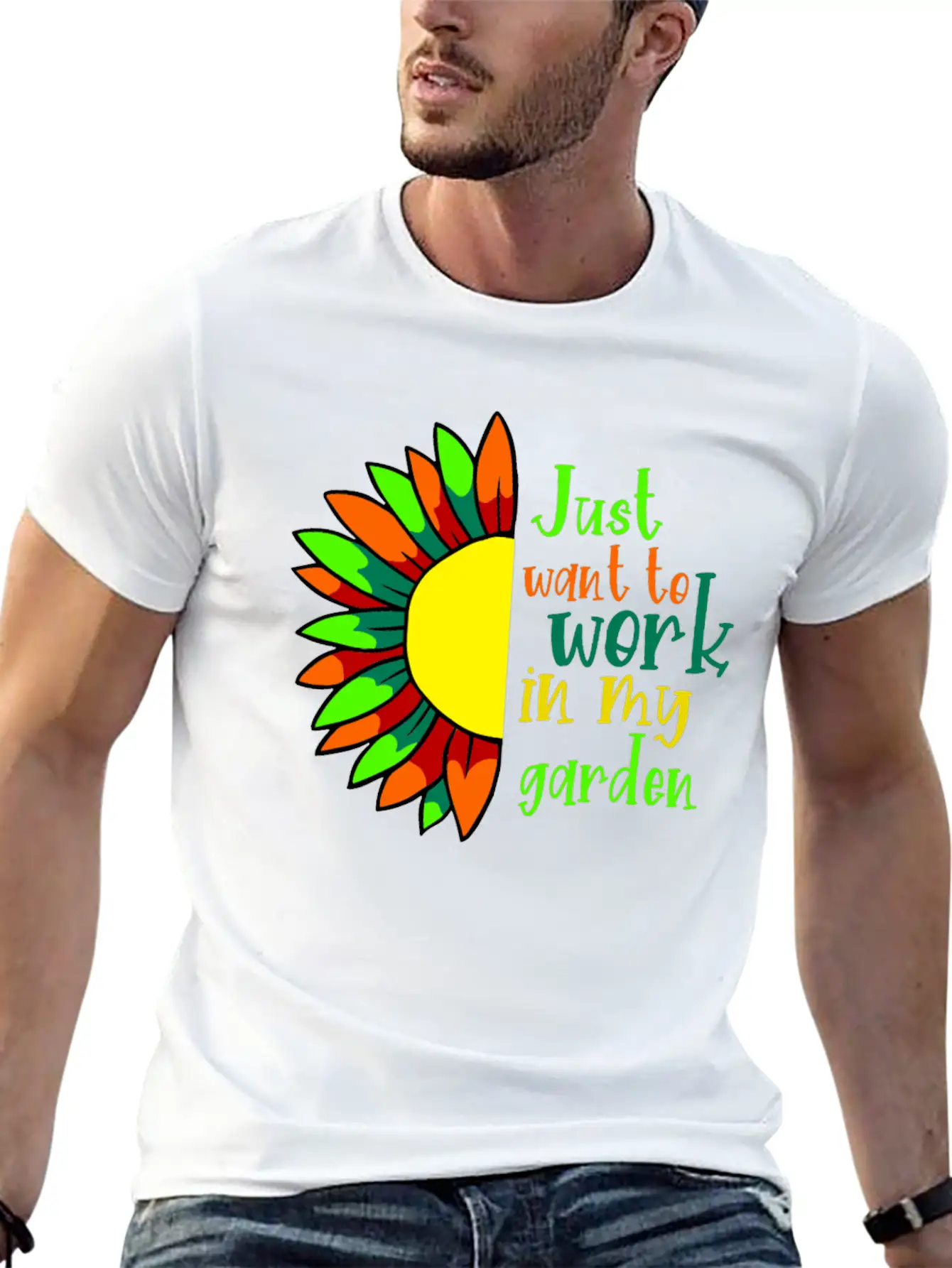 I Just Want Work In My Garden - For Gardeners 2 Unisex Short Sleeve Soft Cotton T-Shirt – Casual Everyday Wear