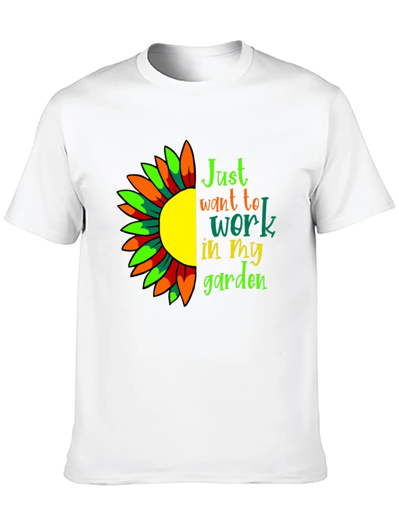 I Just Want Work In My Garden - For Gardeners 2 Unisex Short Sleeve Soft Cotton T-Shirt – Casual Everyday Wear