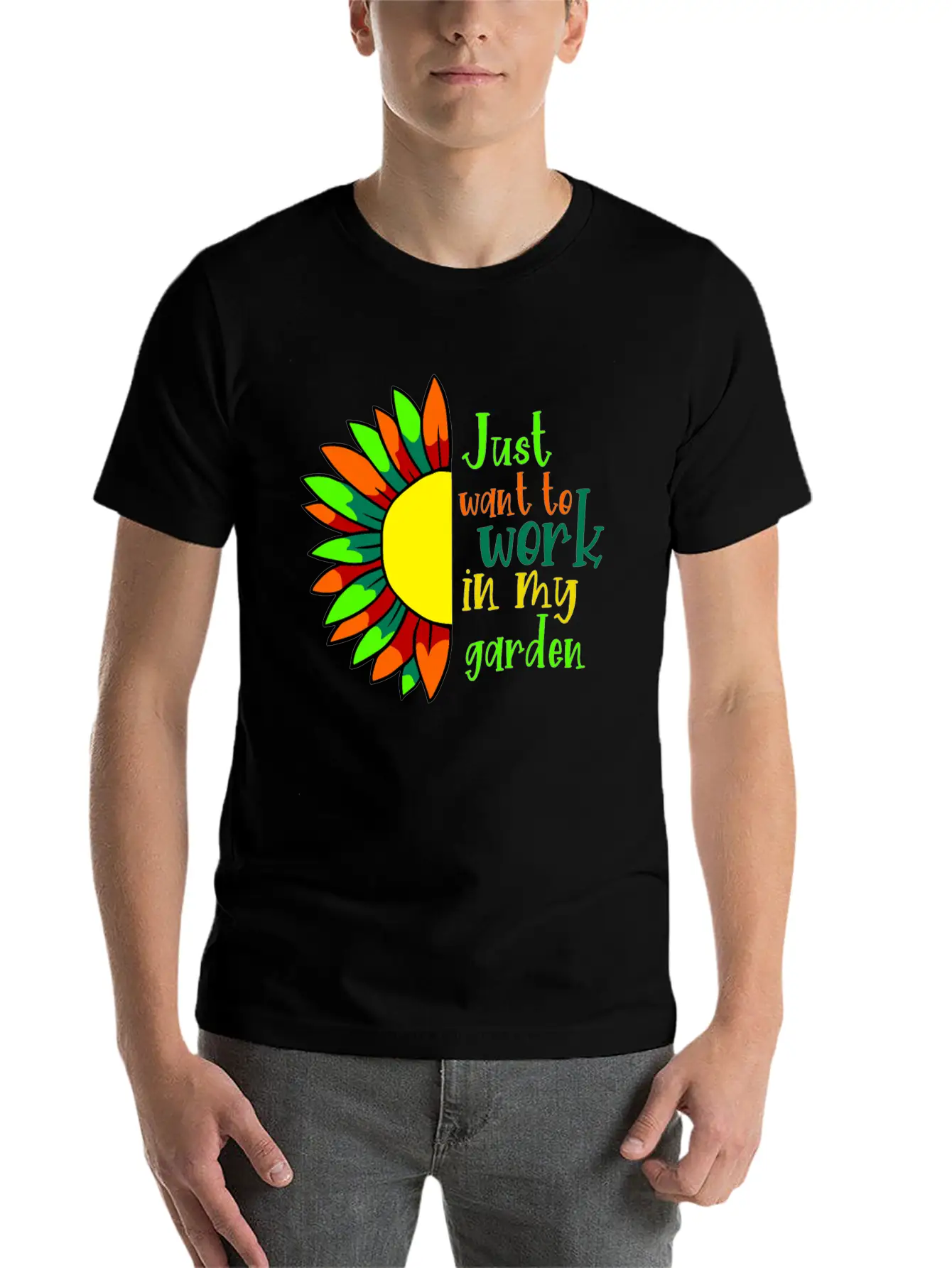 I Just Want Work In My Garden - For Gardeners 2 Unisex Short Sleeve Soft Cotton T-Shirt – Casual Everyday Wear