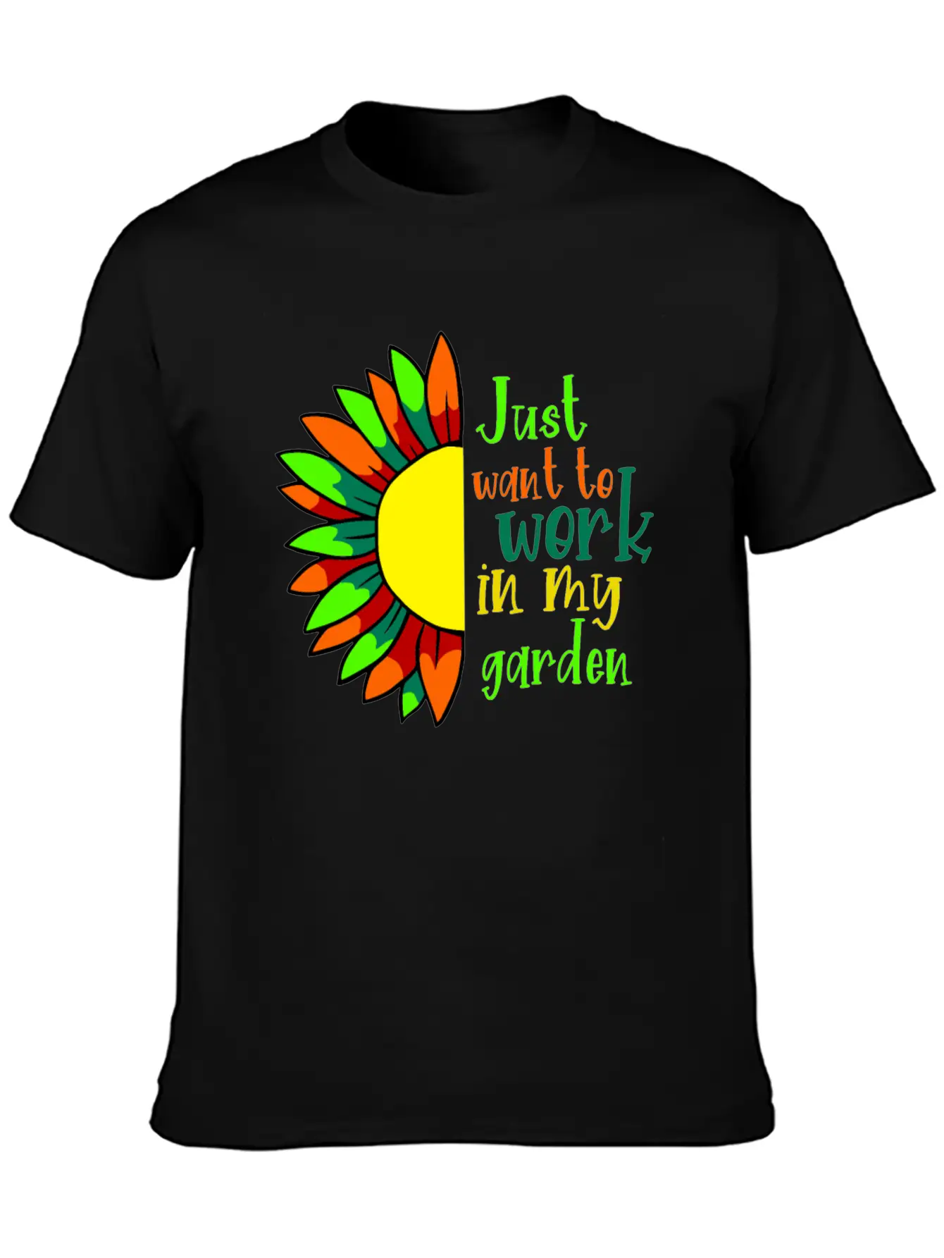 I Just Want Work In My Garden - For Gardeners 2 Unisex Short Sleeve Soft Cotton T-Shirt – Casual Everyday Wear
