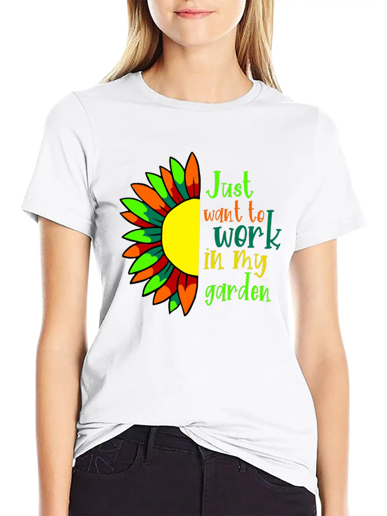 I Just Want Work In My Garden - For Gardeners 2 Unisex Short Sleeve Soft Cotton T-Shirt – Casual Everyday Wear