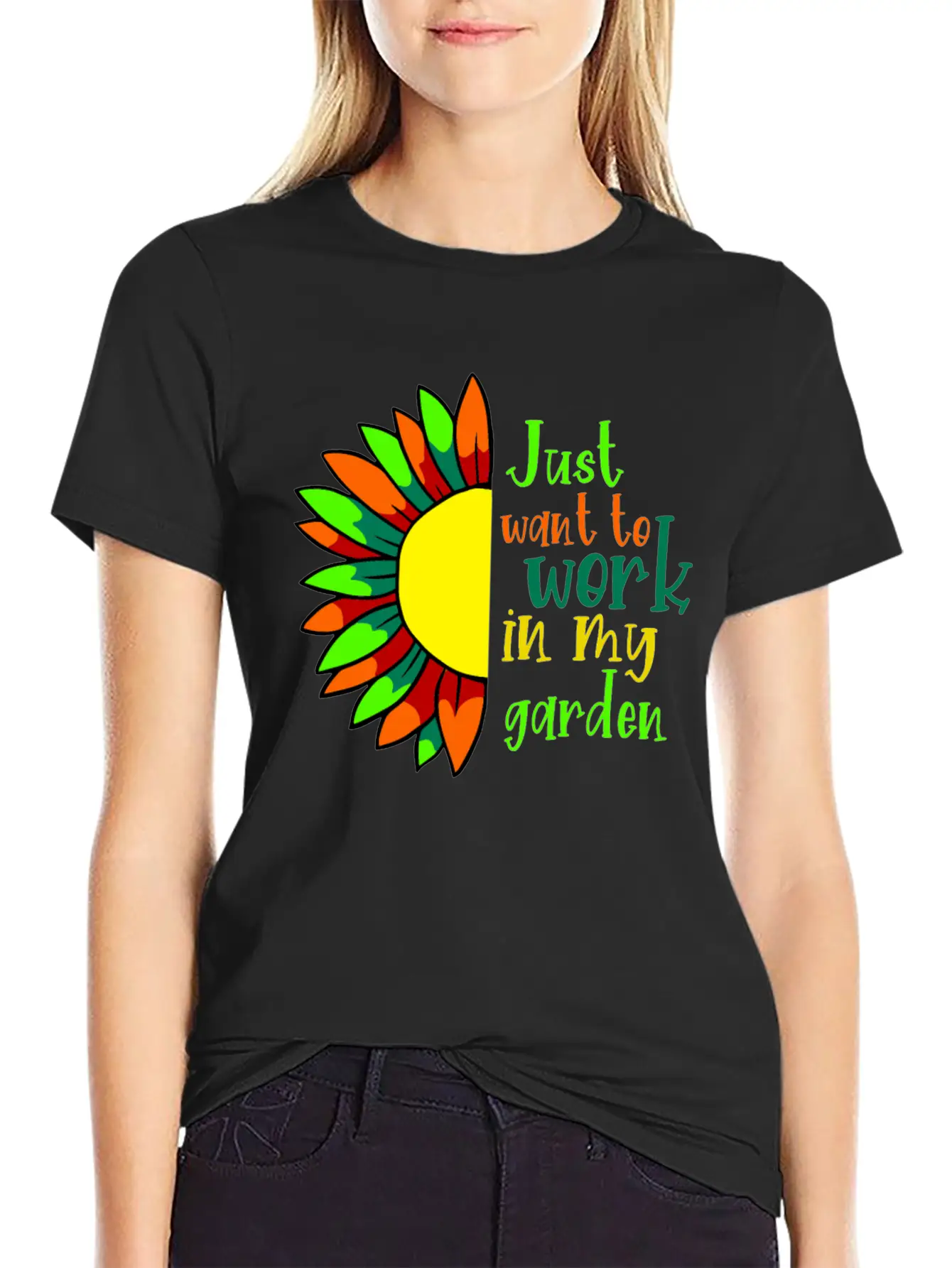 I Just Want Work In My Garden - For Gardeners 2 Unisex Short Sleeve Soft Cotton T-Shirt – Casual Everyday Wear
