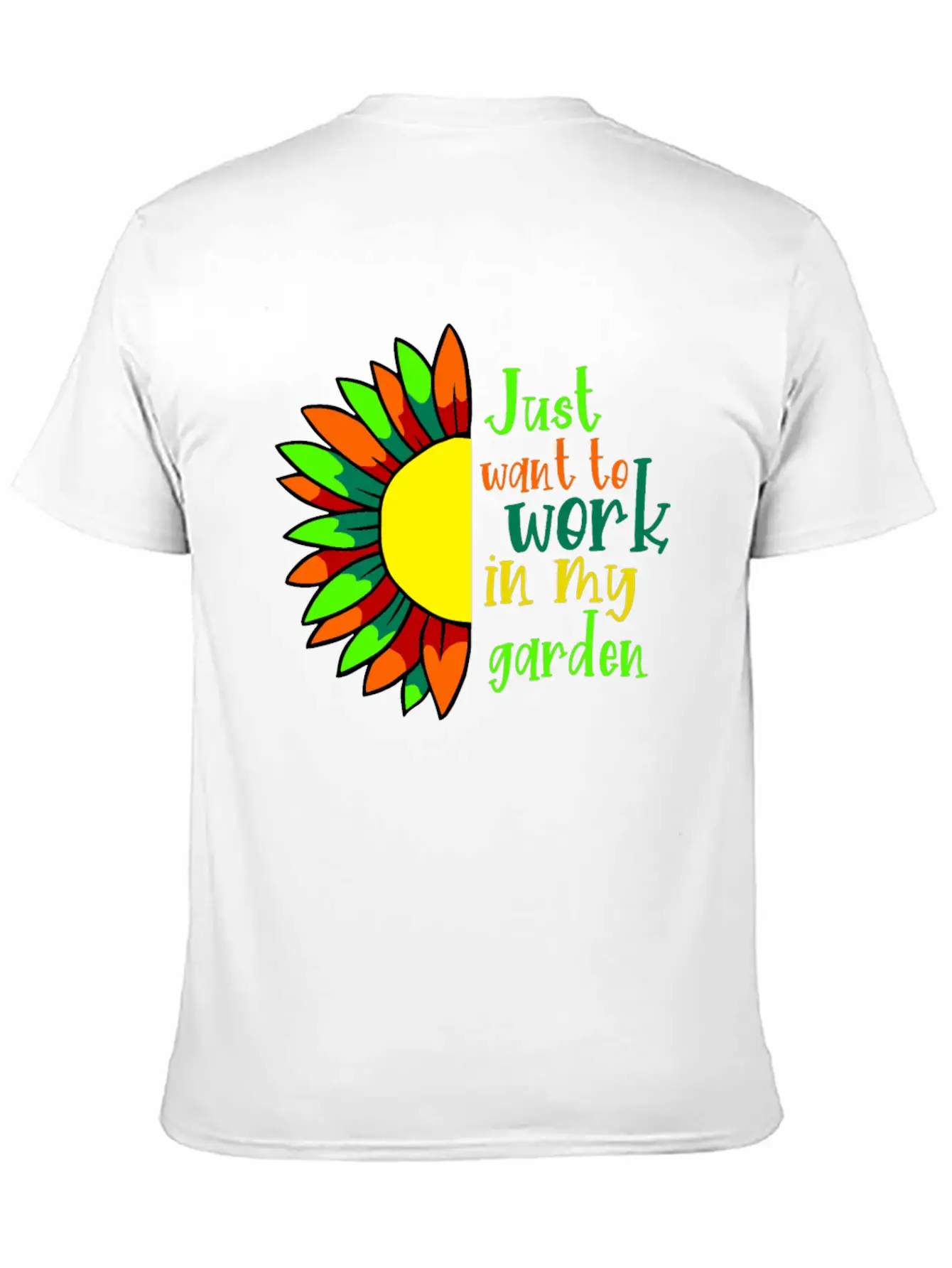 I Just Want Work In My Garden - For Gardeners 2 Unisex Short Sleeve Soft Cotton T-Shirt – Casual Everyday Wear