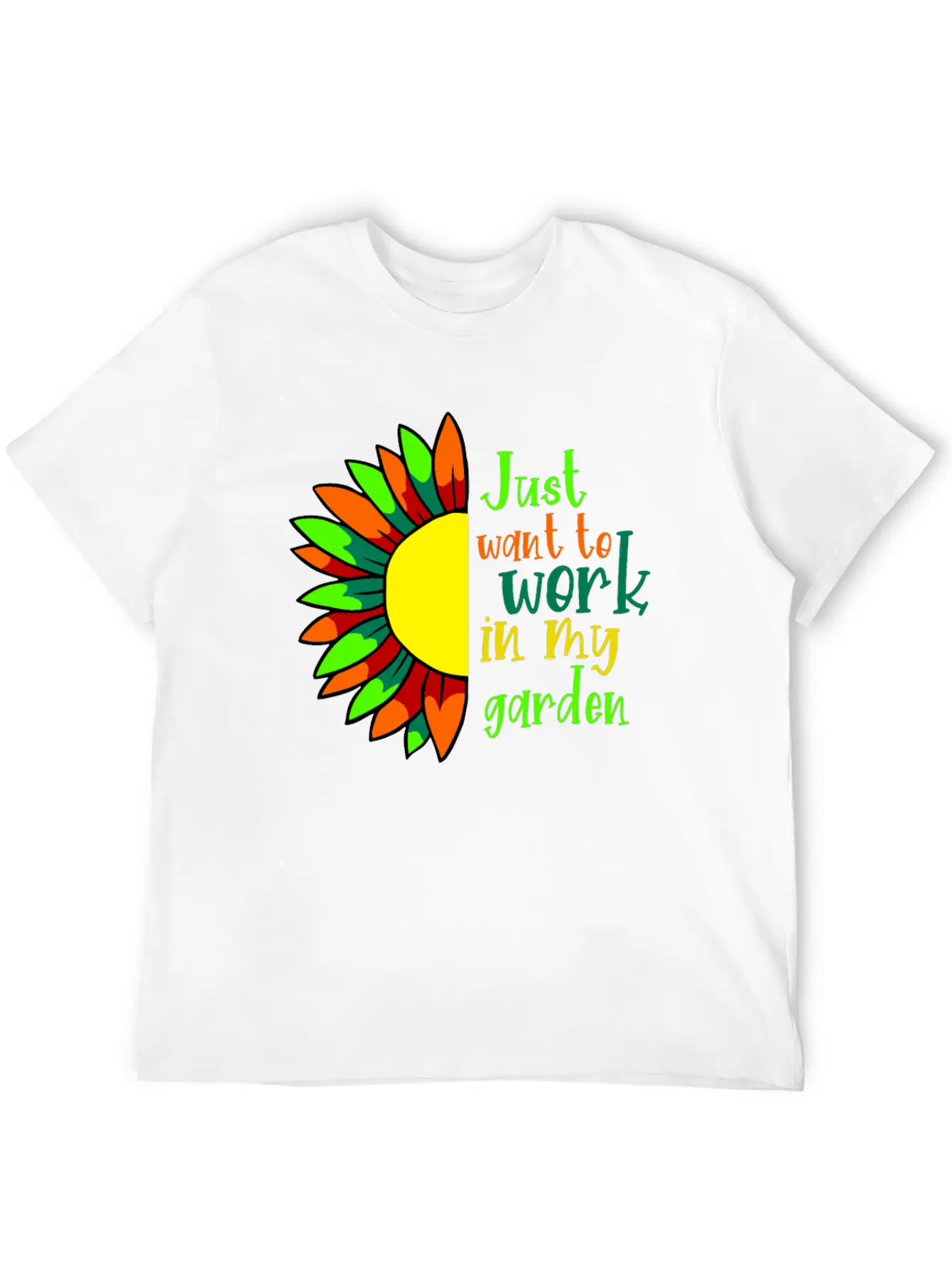 I Just Want Work In My Garden - For Gardeners 2 Unisex Short Sleeve Soft Cotton T-Shirt – Casual Everyday Wear