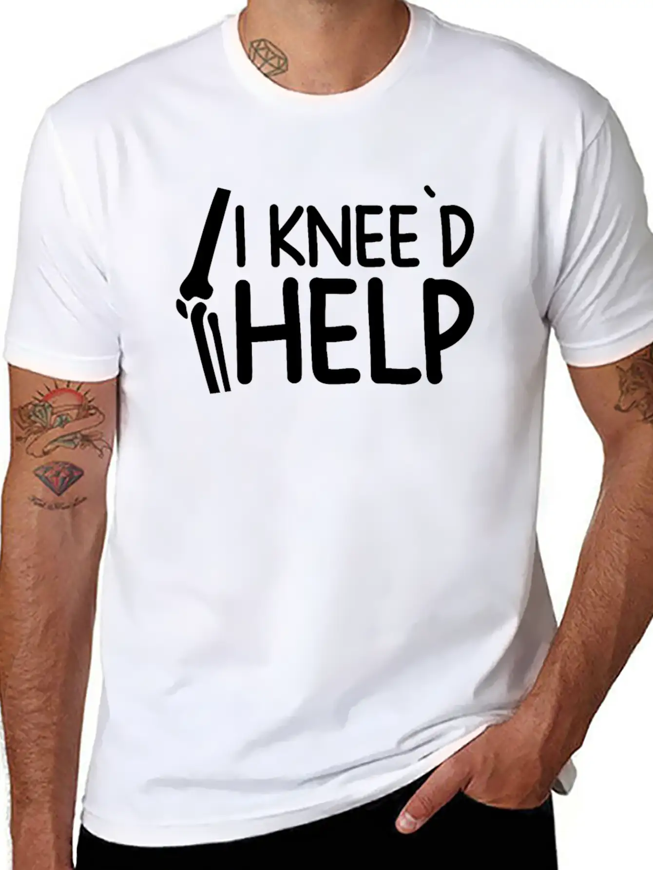 I Knee'd Help Surgery Knee Replacement Recovery Stylish Everyday T-Shirt – Unisex Basic Cotton Tee