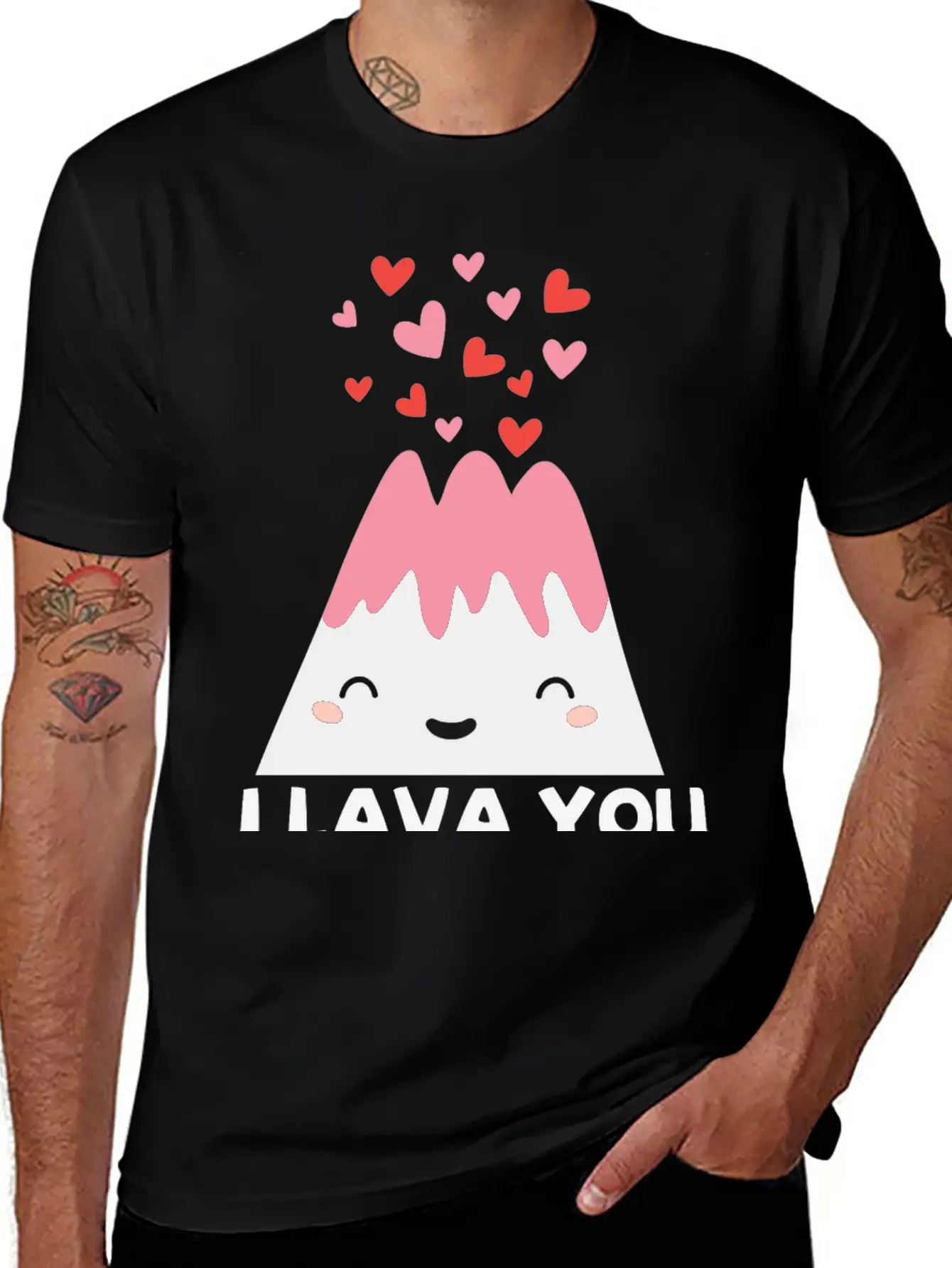I Lava You Funny Valentine's Quote Pun Volcano Timeless Short Sleeve Tee – Comfy And Minimalist Design