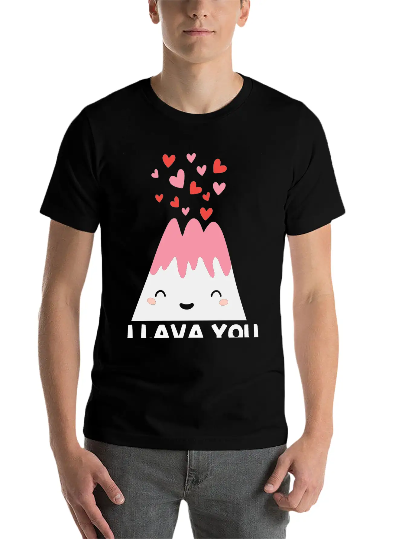 I Lava You Funny Valentine's Quote Pun Volcano Timeless Short Sleeve Tee – Comfy And Minimalist Design