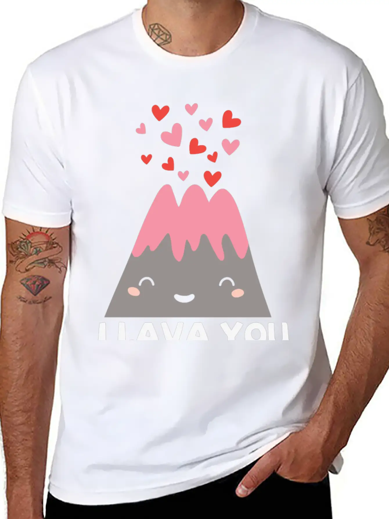 I Lava You Funny Valentine's Quote Pun Volcano Timeless Short Sleeve Tee – Comfy And Minimalist Design